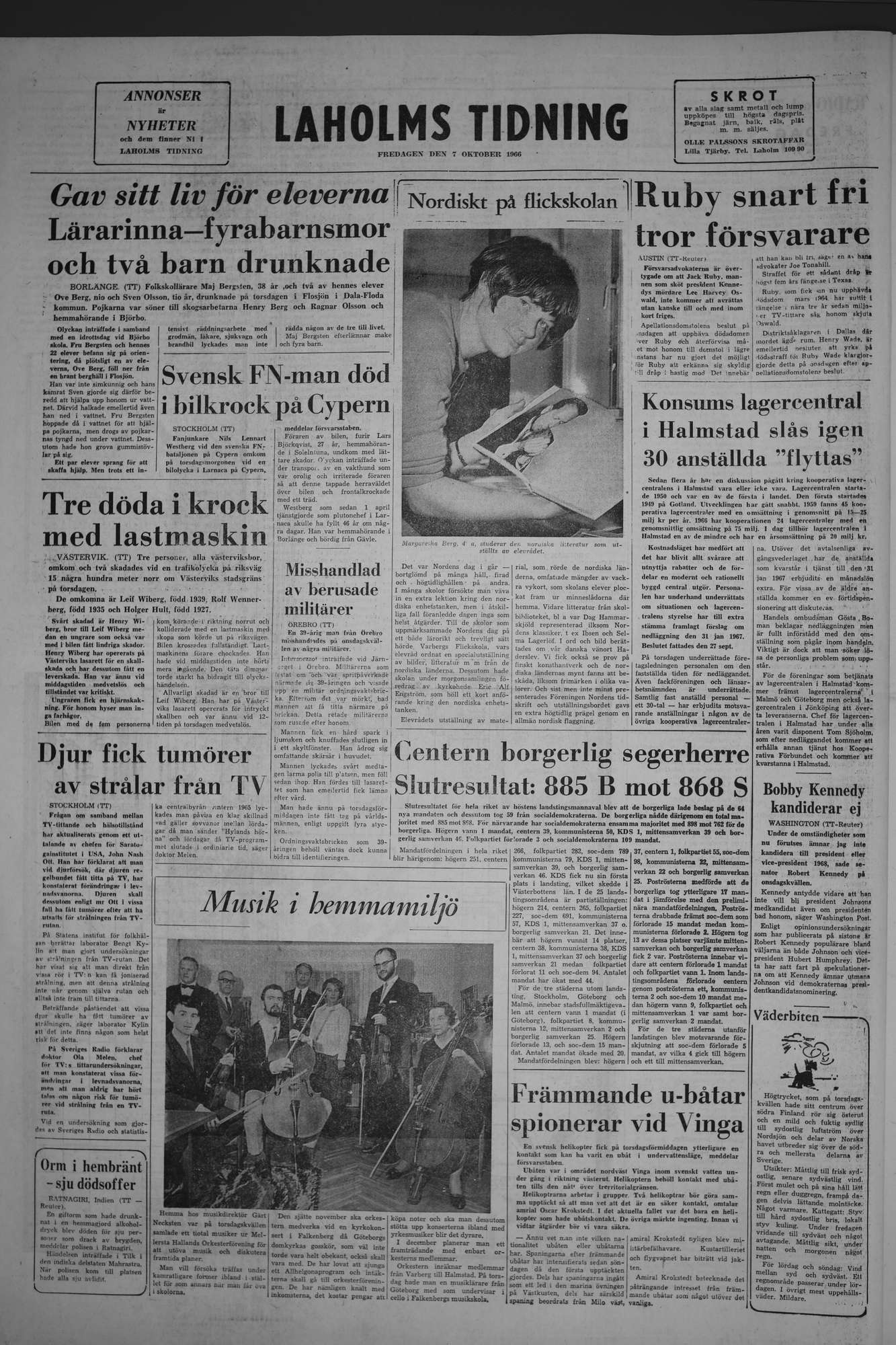Laholms Tidning Fredag 7 oktober 1966, sida 8