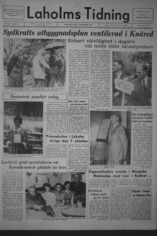Förstasidan, Onsdag 7 september 1966
