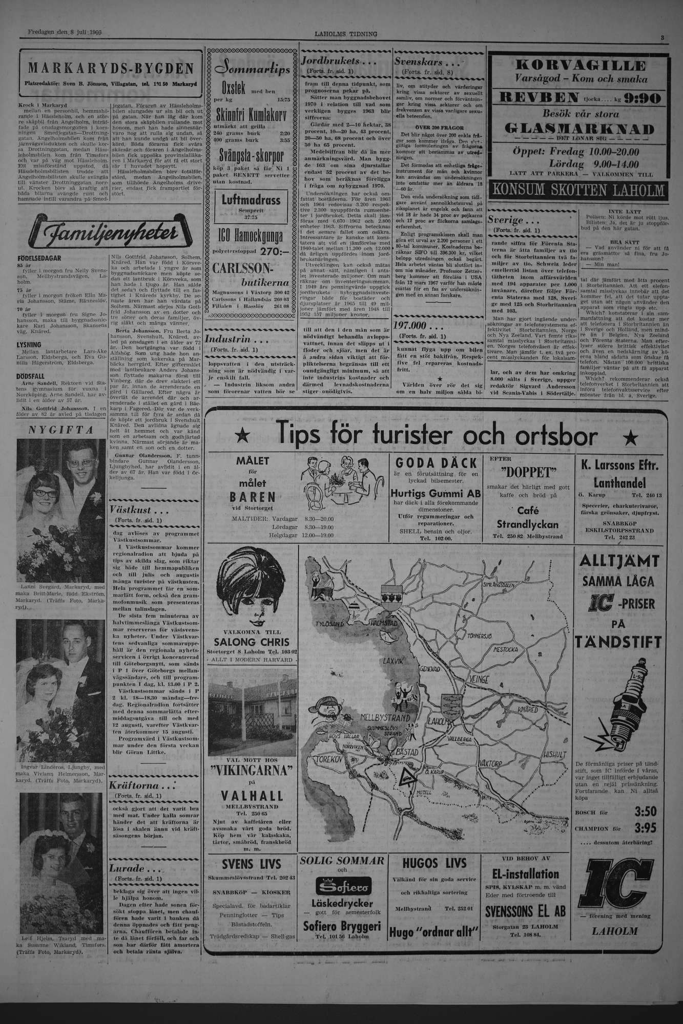 Laholms Tidning Fredag 8 juli 1966, sida 3