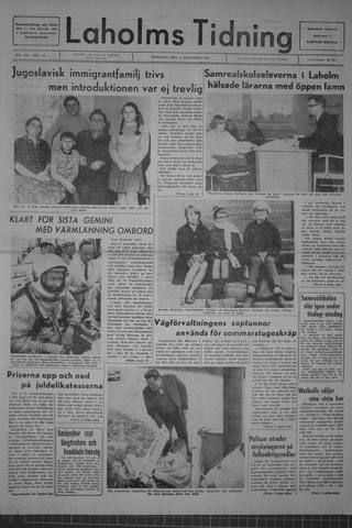 Förstasidan, Tisdag 8 november 1966