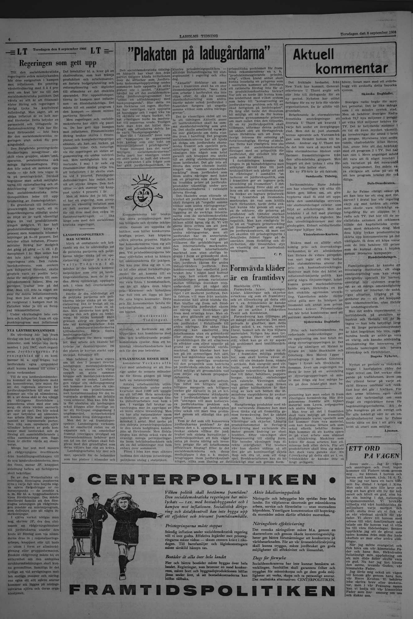 Laholms Tidning Torsdag 8 september 1966, sida 4