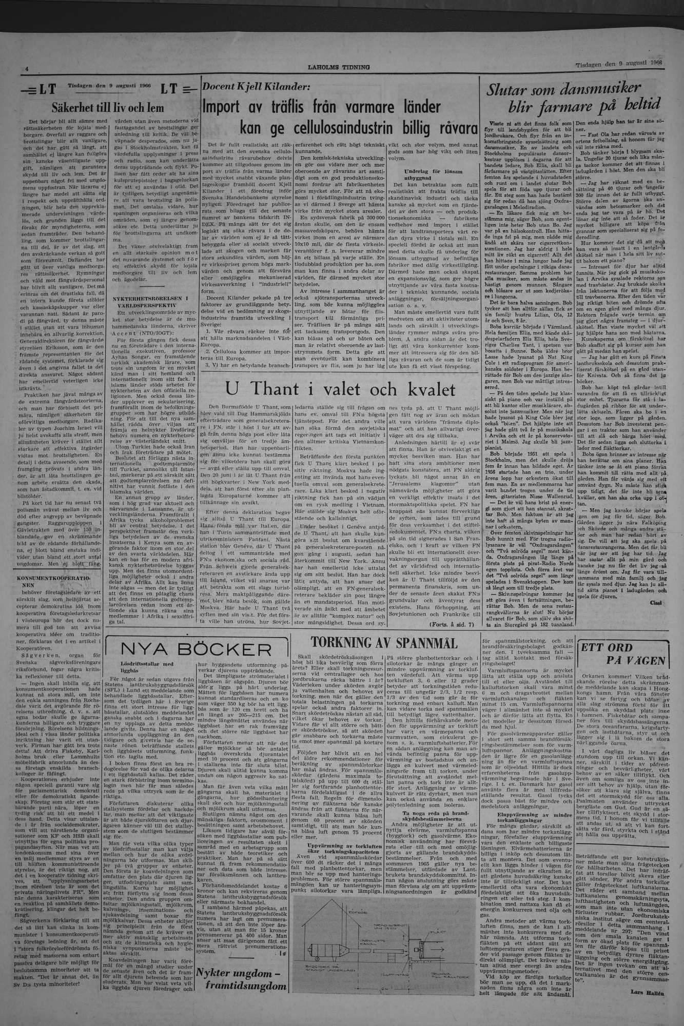 Laholms Tidning Tisdag 9 augusti 1966, sida 4