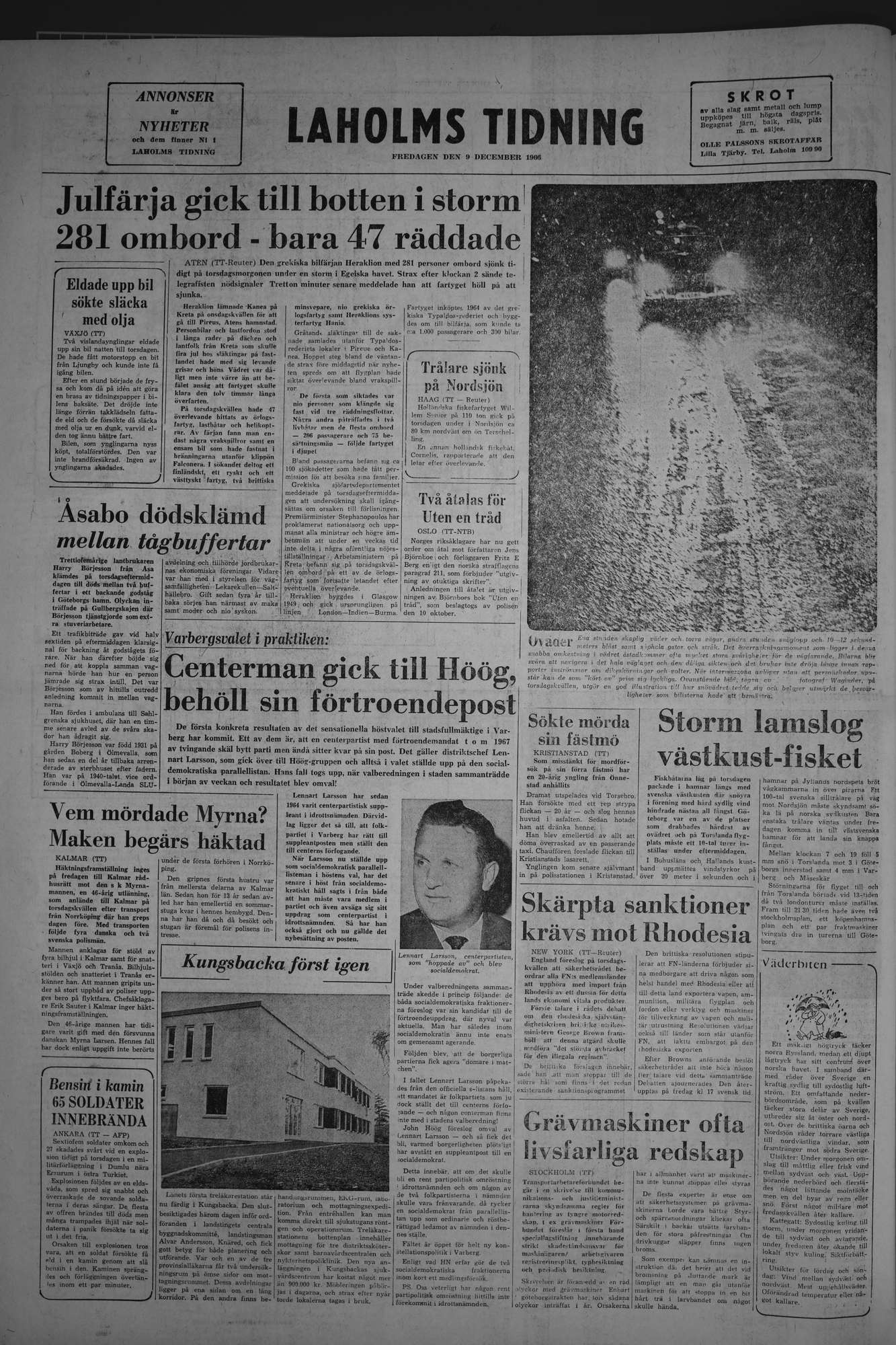 Laholms Tidning Fredag 9 december 1966, sida 8