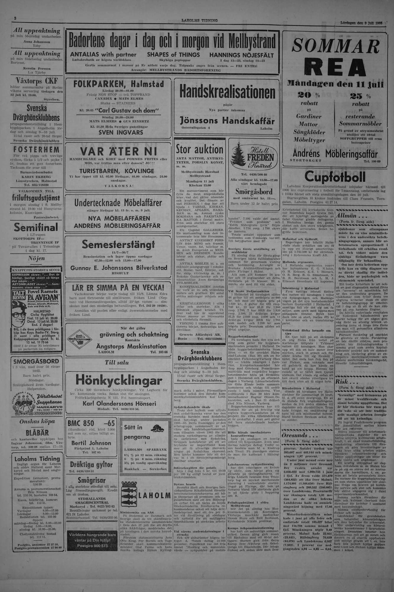 Laholms Tidning Lördag 9 juli 1966, sida 2