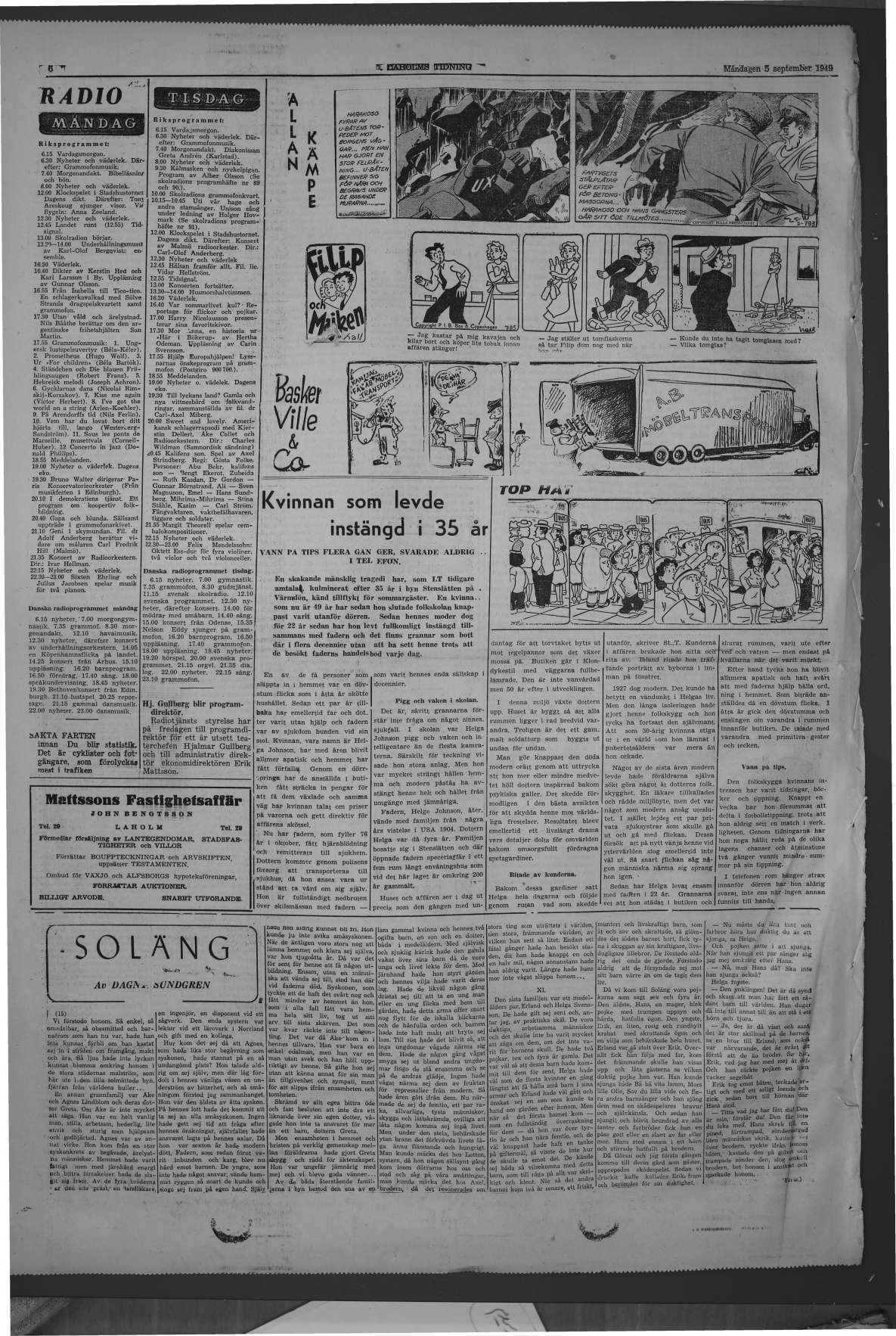 Laholms Tidning Måndag 5 september 1949, sida 6