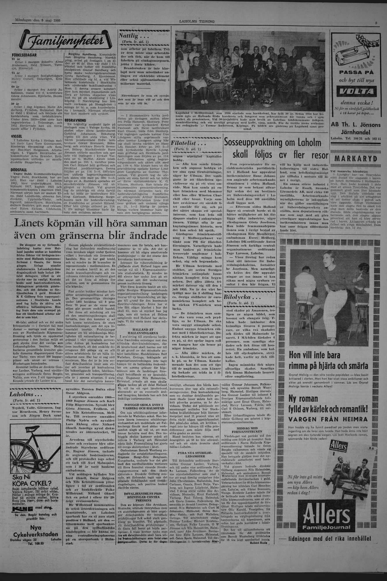 Laholms Tidning Måndag 9 maj 1966, sida 3