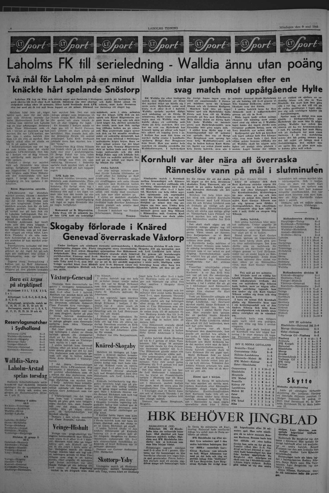 Laholms Tidning Måndag 9 maj 1966, sida 6
