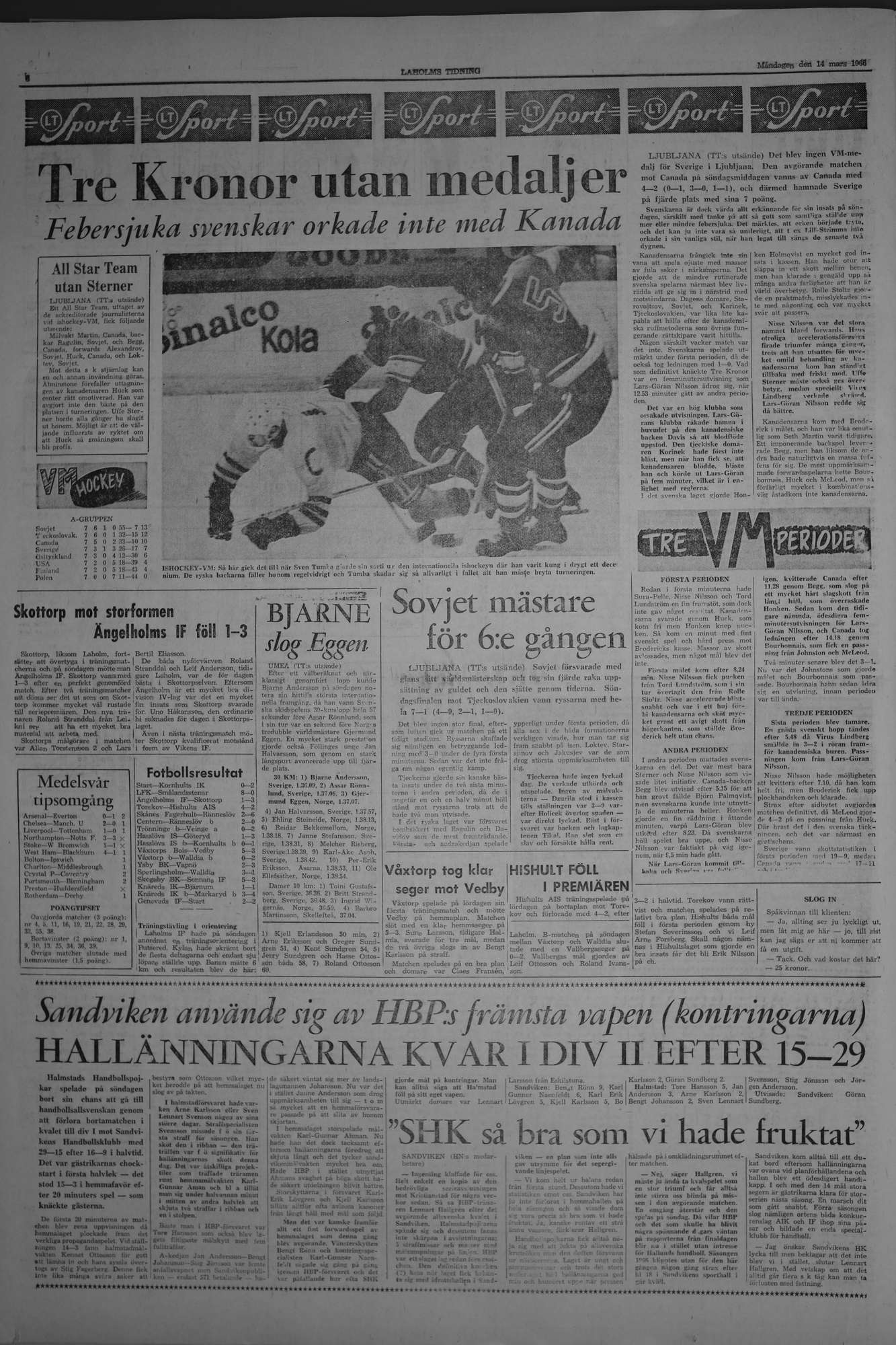 Laholms Tidning Måndag 14 mars 1966, sida 6