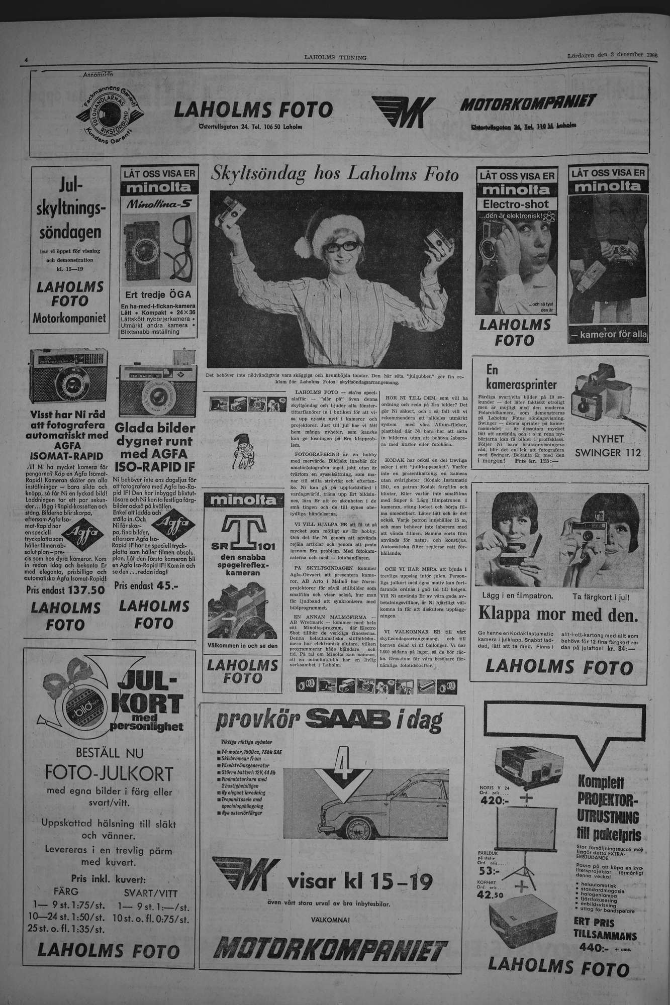 Laholms Tidning Lördag 3 december 1966, sida 4
