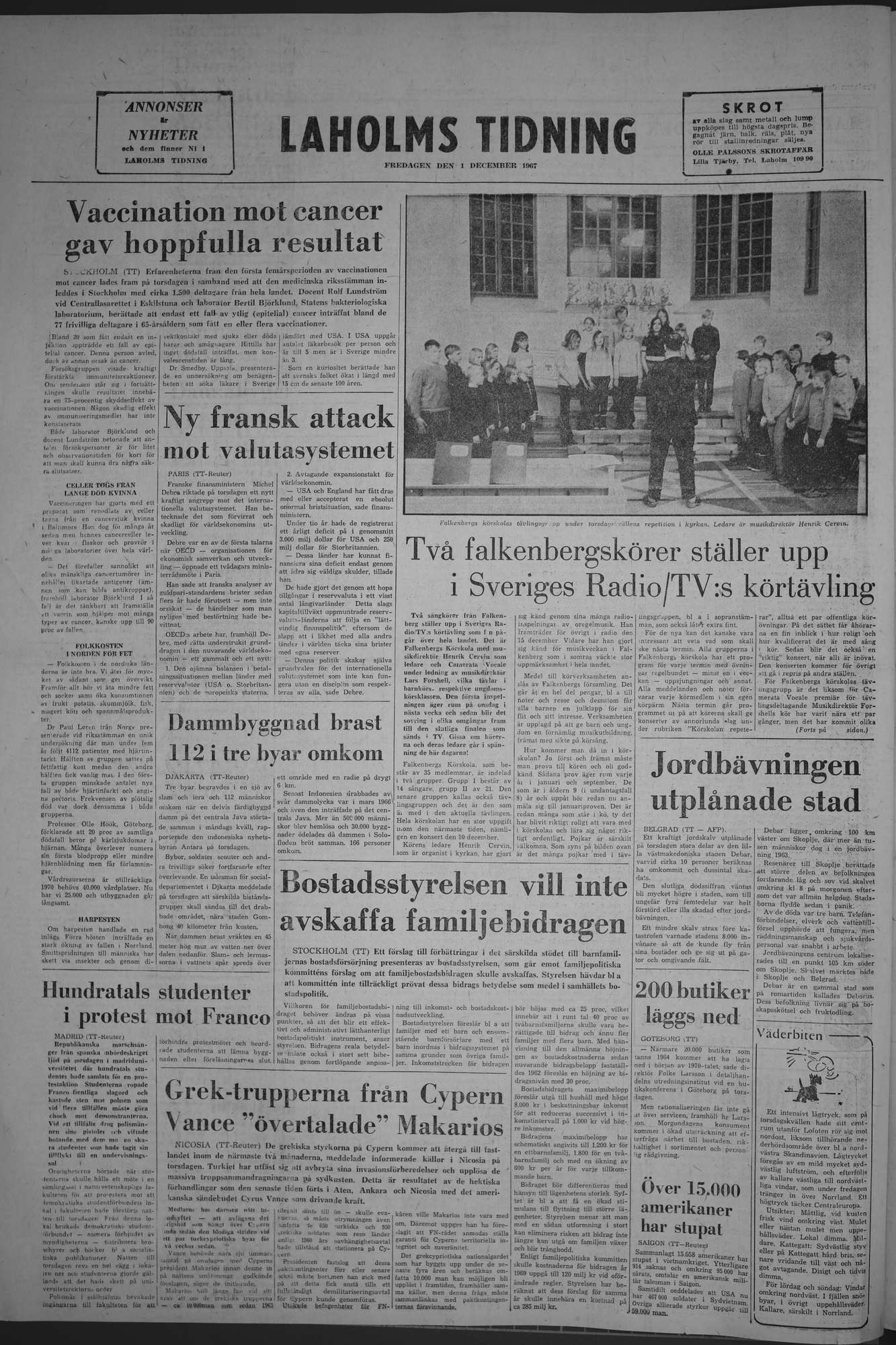 Laholms Tidning Fredag 1 december 1967, sida 8