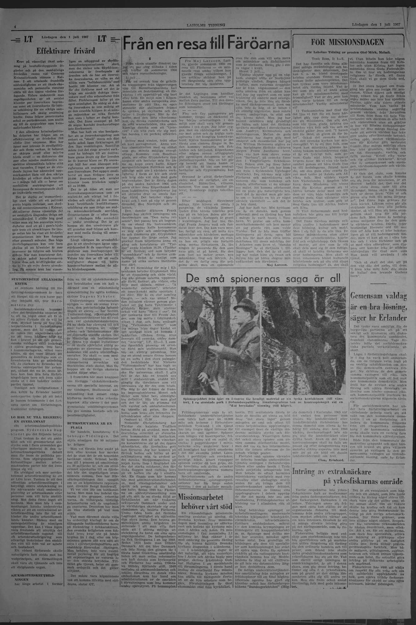 Laholms Tidning Lördag 1 juli 1967, sida 4