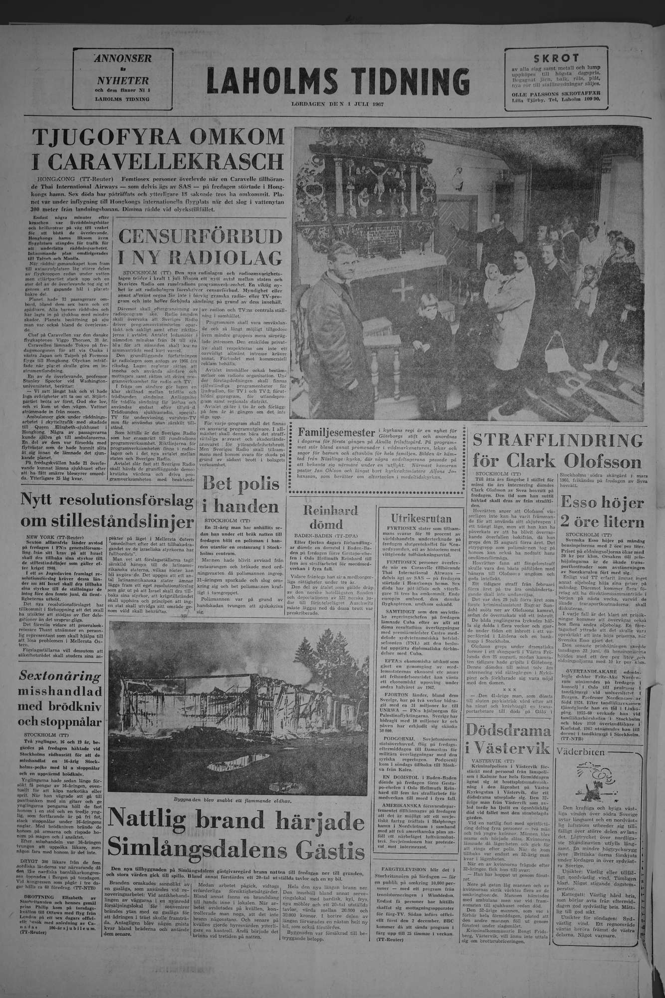 Laholms Tidning Lördag 1 juli 1967, sida 8