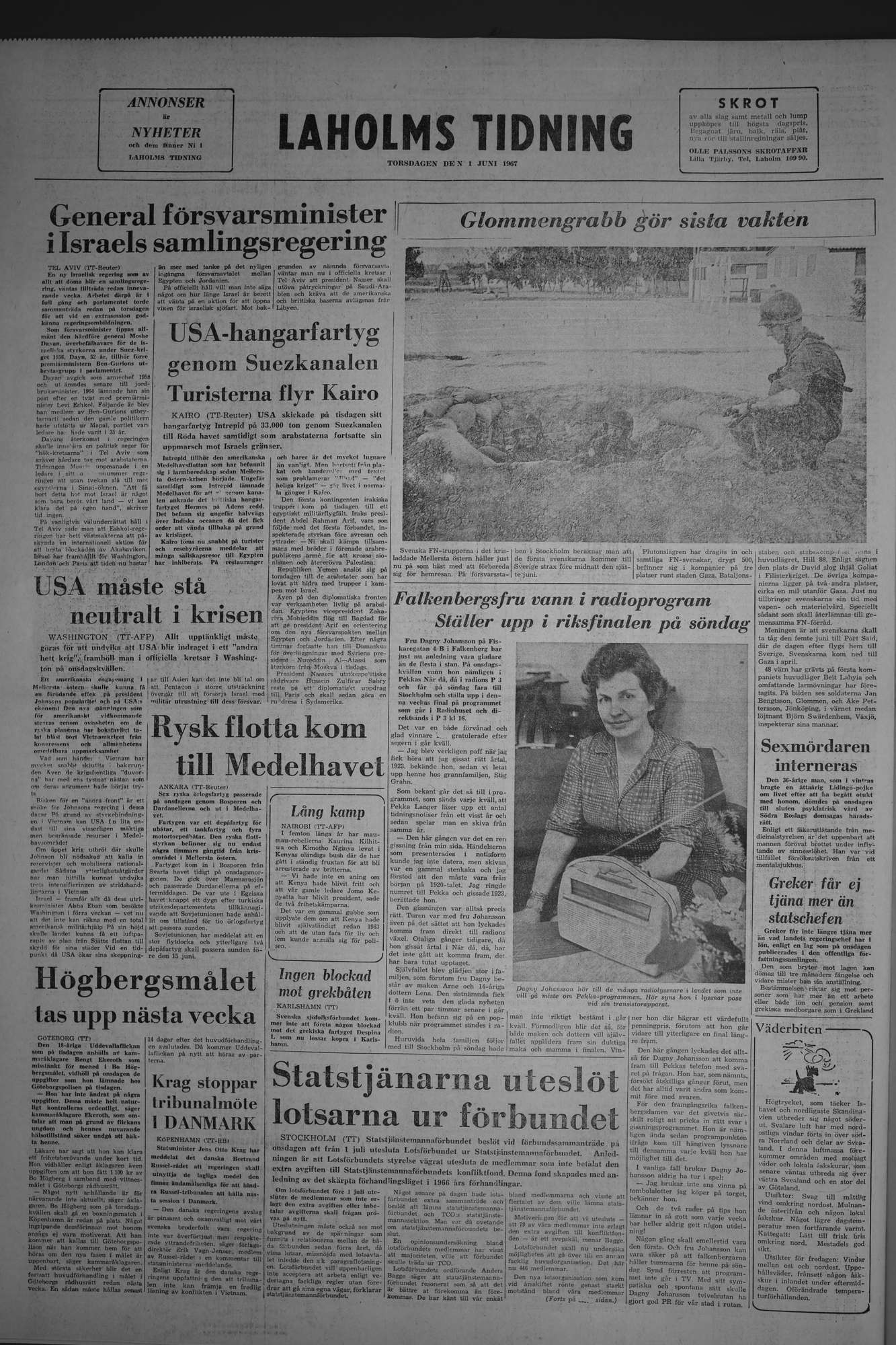 Laholms Tidning Torsdag 1 juni 1967, sida 8