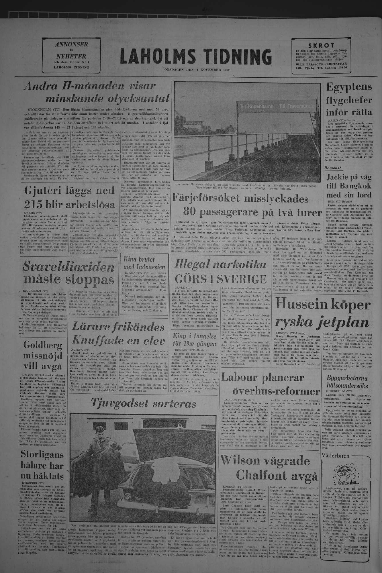 Laholms Tidning Onsdag 1 november 1967, sida 8