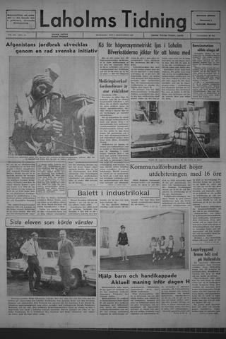 Förstasidan, Fredag 1 september 1967