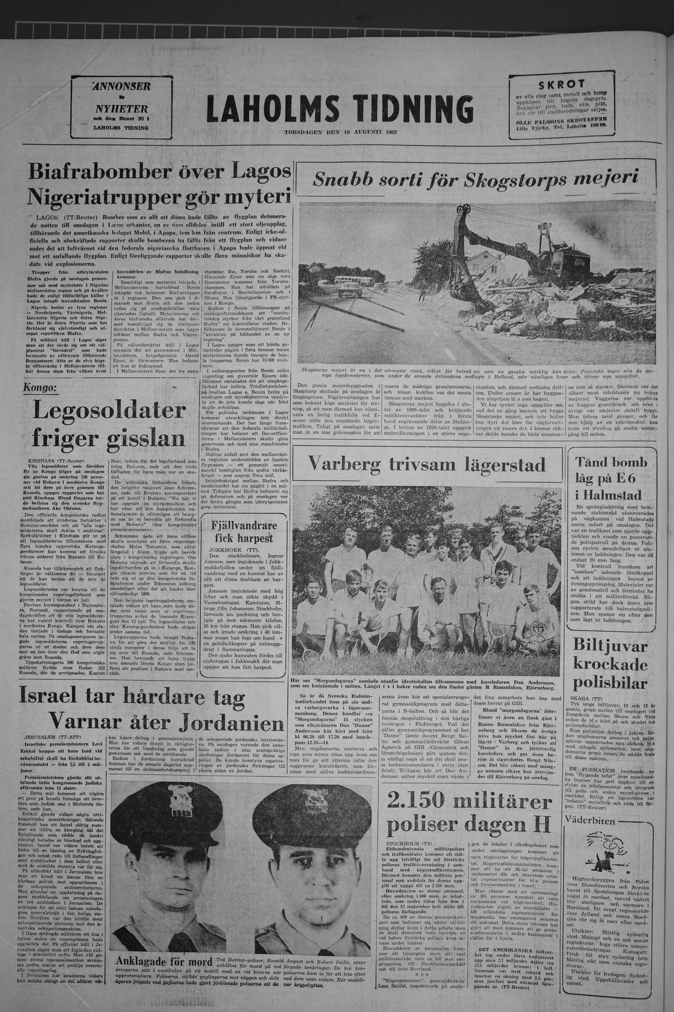 Laholms Tidning Torsdag 10 augusti 1967, sida 8