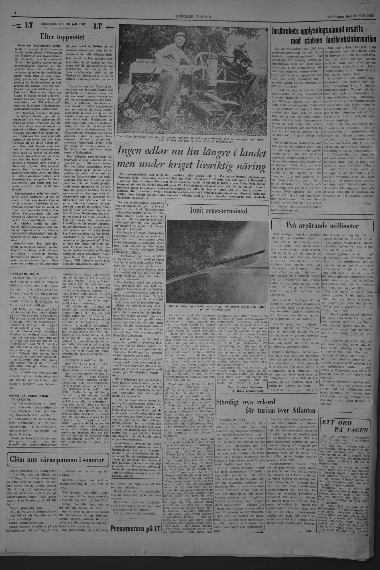 Laholms Tidning Måndag 10 juli 1967, sida 4