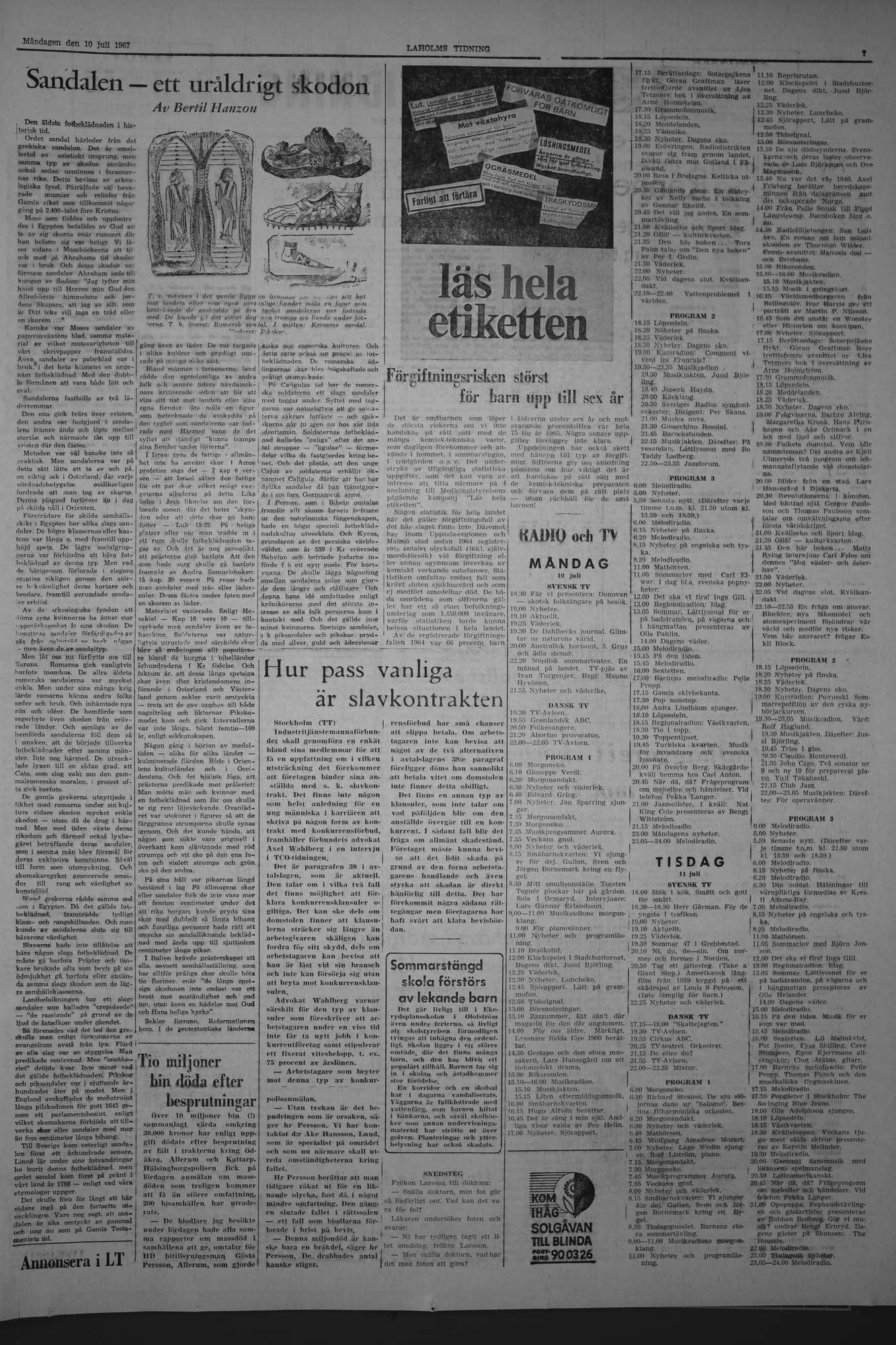 Laholms Tidning Måndag 10 juli 1967, sida 7