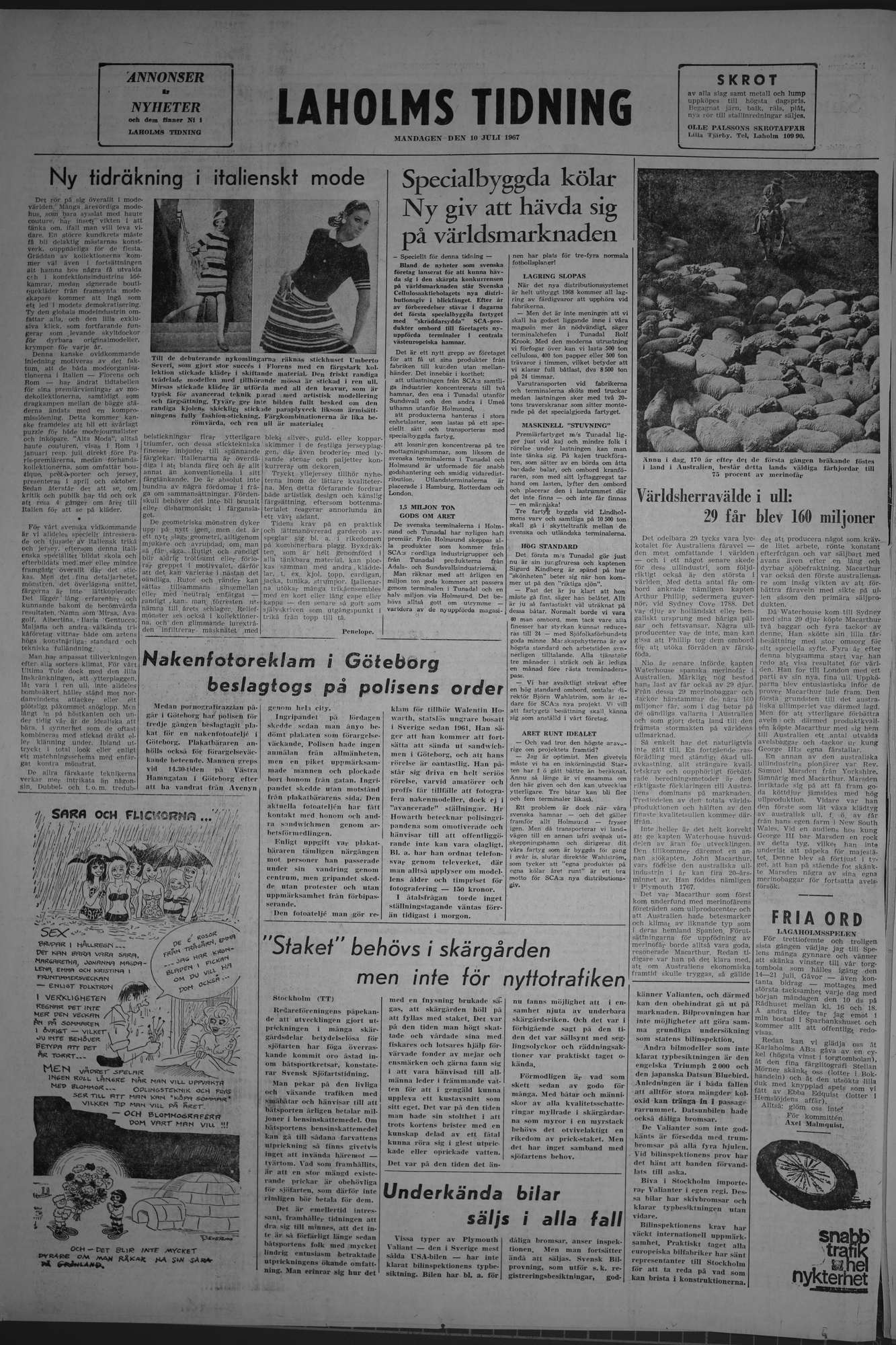 Laholms Tidning Måndag 10 juli 1967, sida 8