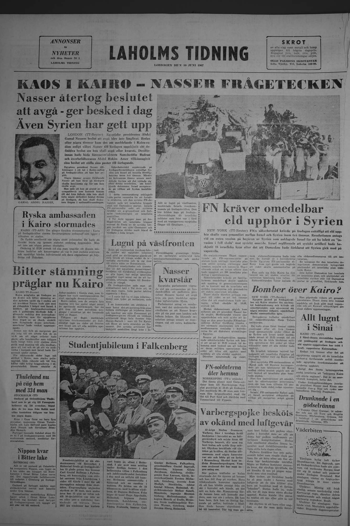 Laholms Tidning Lördag 10 juni 1967, sida 8