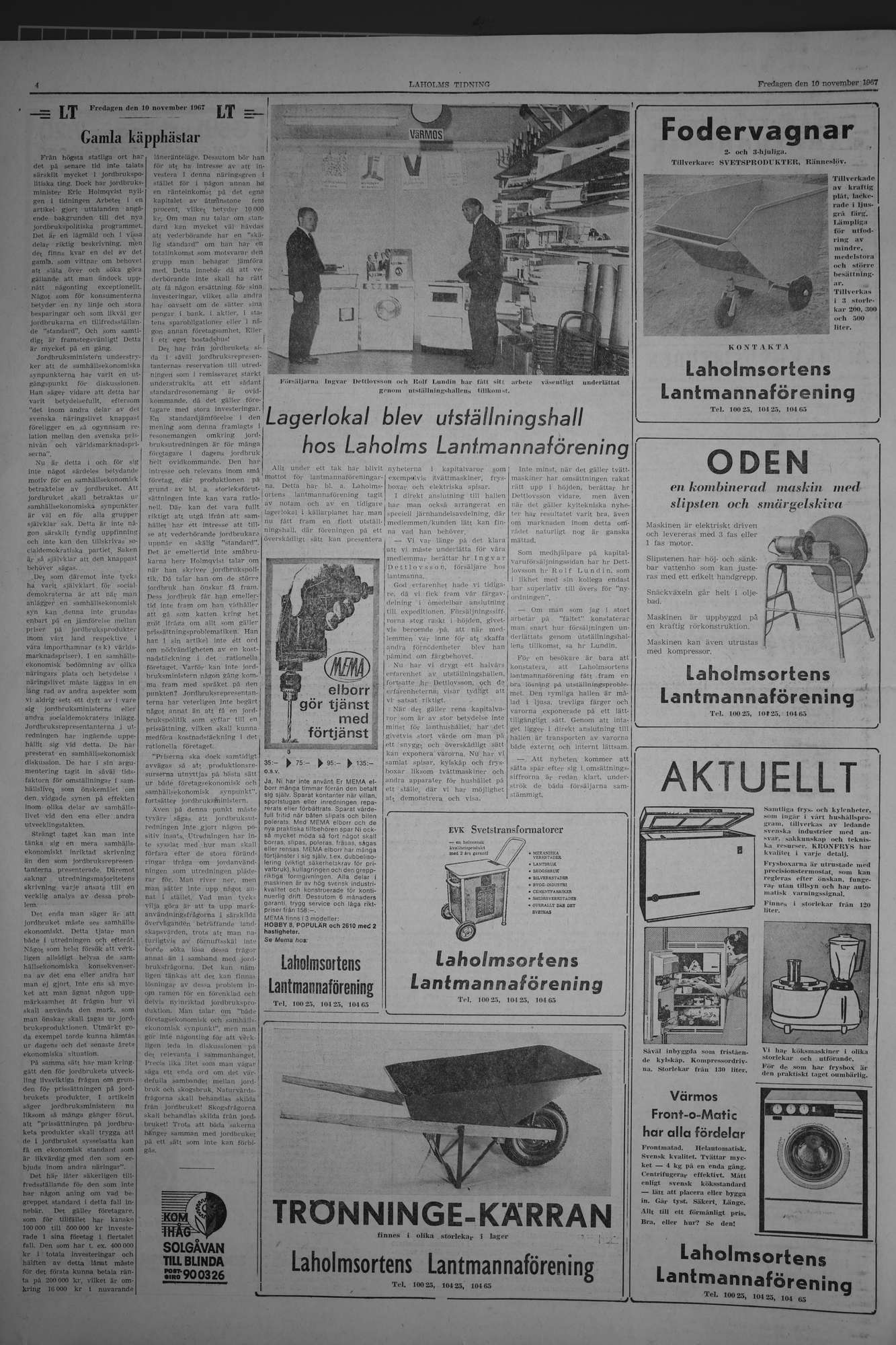 Laholms Tidning Fredag 10 november 1967, sida 4