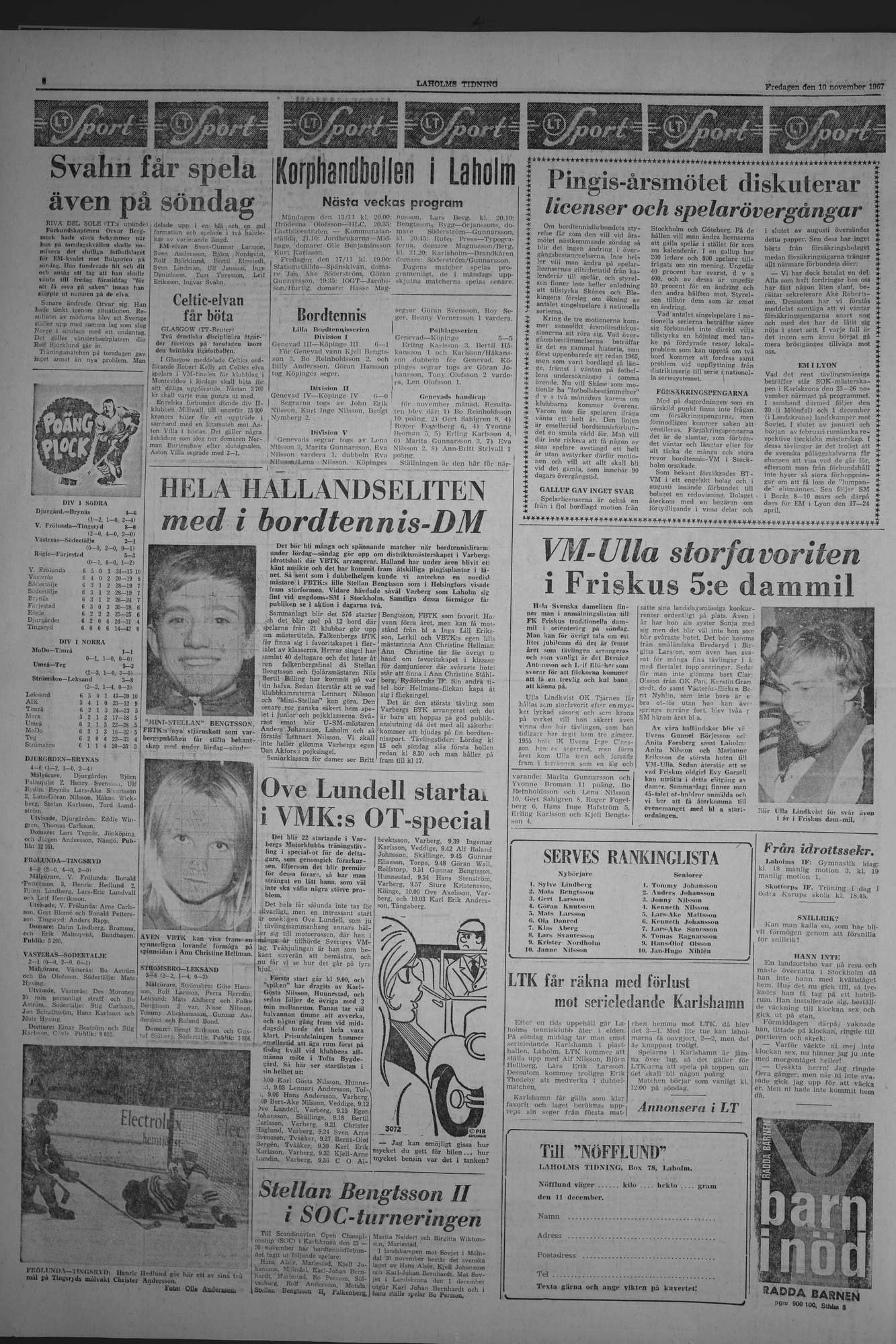 Laholms Tidning Fredag 10 november 1967, sida 6