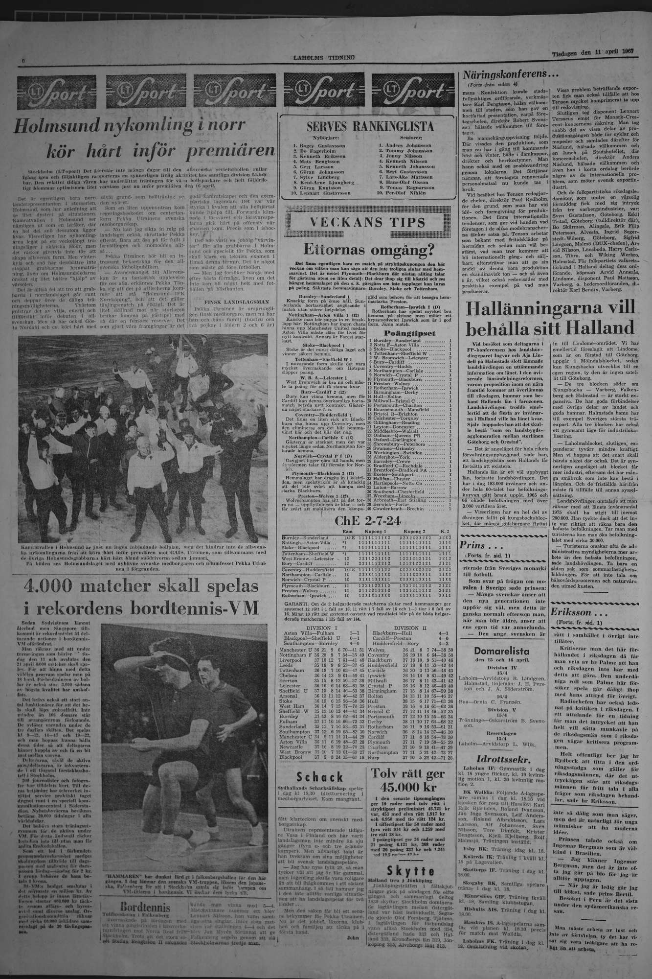 Laholms Tidning Tisdag 11 april 1967, sida 6