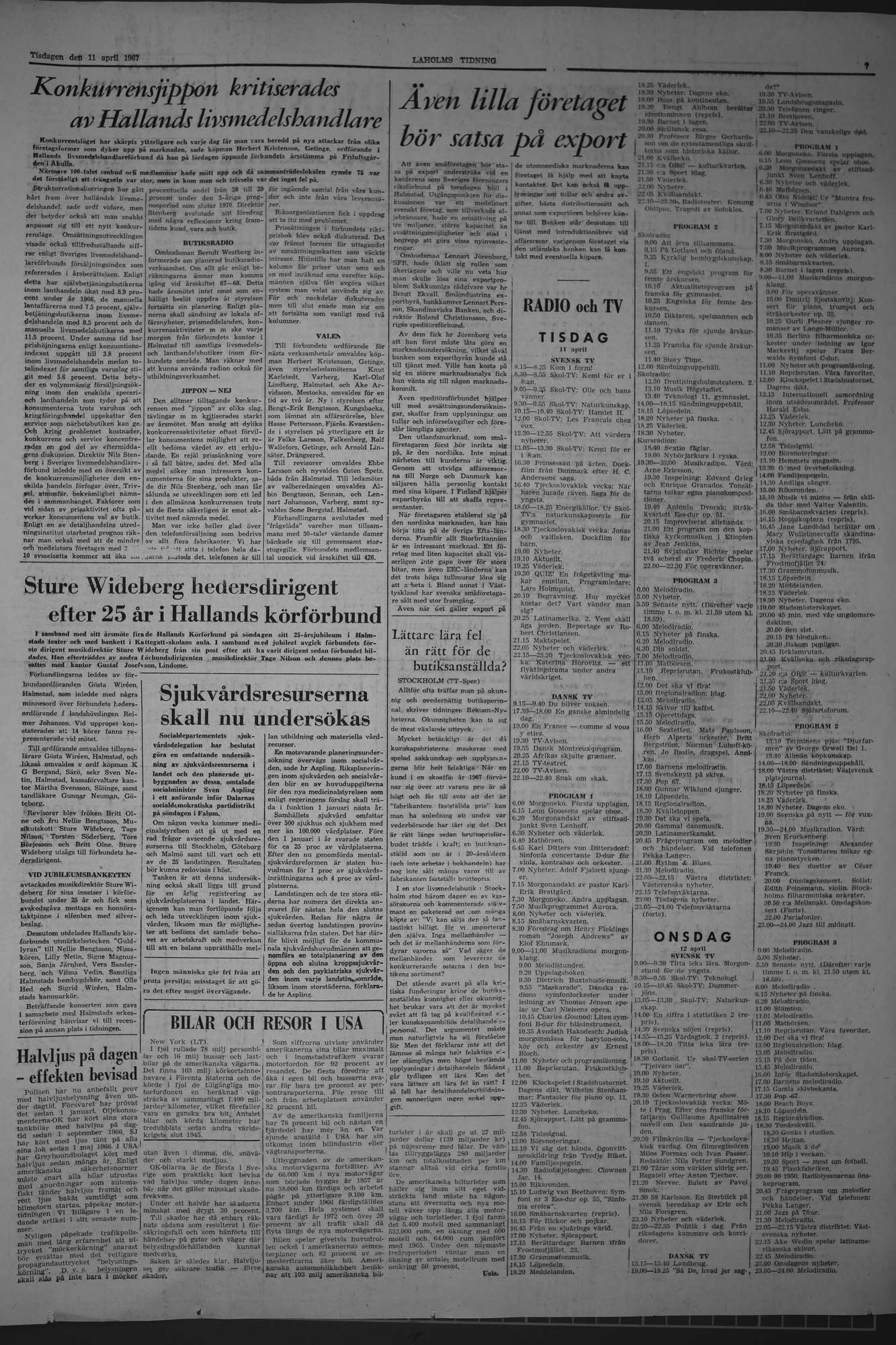 Laholms Tidning Tisdag 11 april 1967, sida 7
