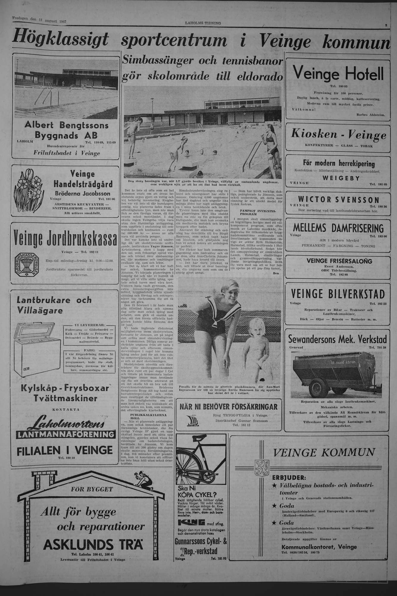 Laholms Tidning Fredag 11 augusti 1967, sida 5