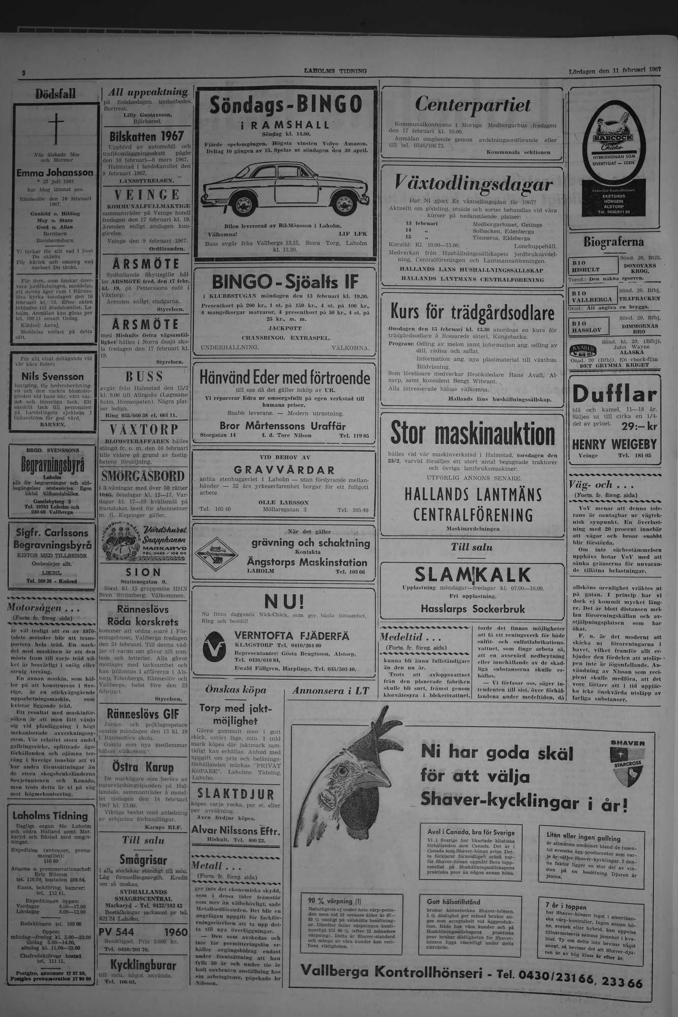 Laholms Tidning Lördag 11 februari 1967, sida 2