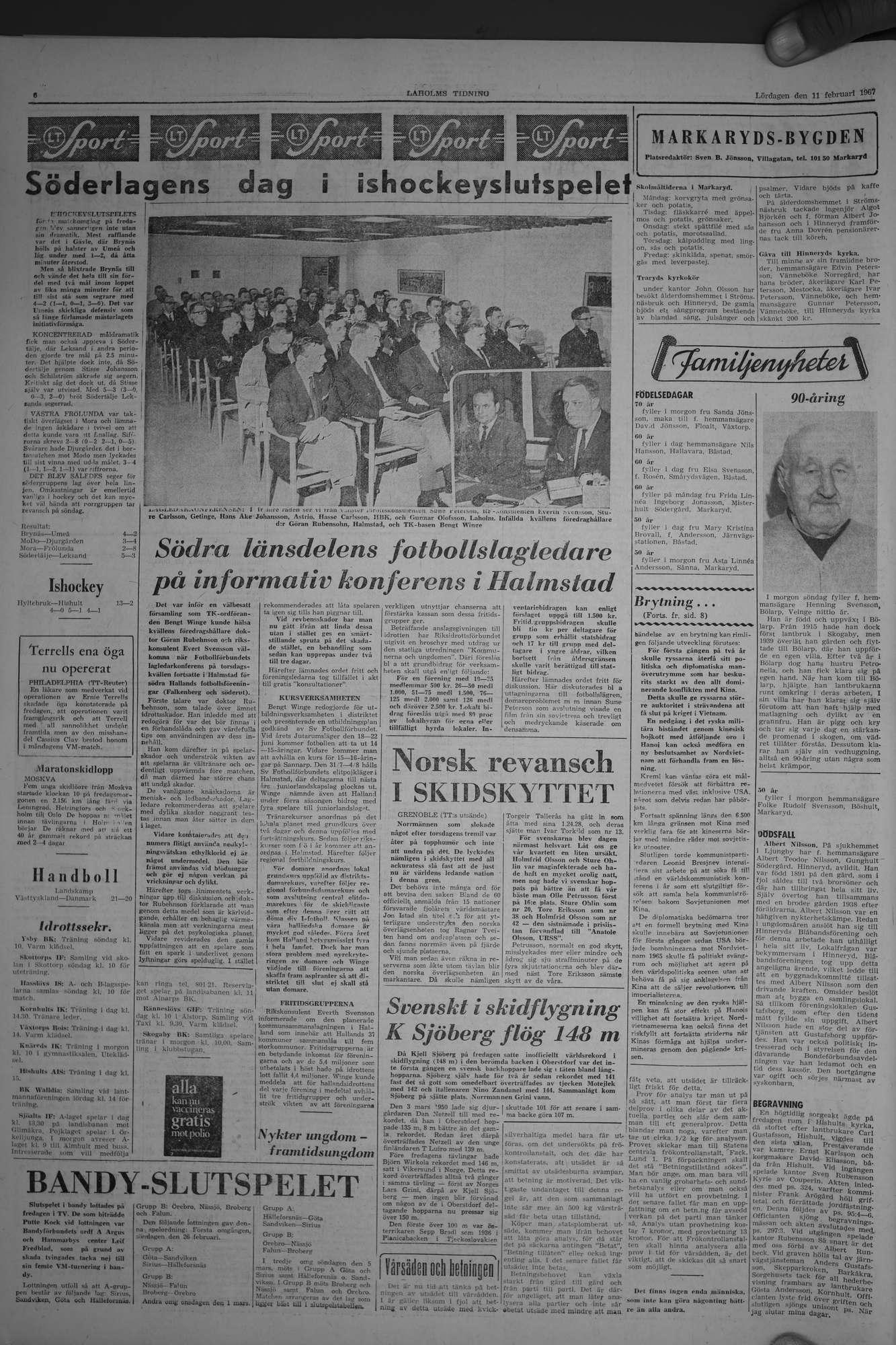 Laholms Tidning Lördag 11 februari 1967, sida 6