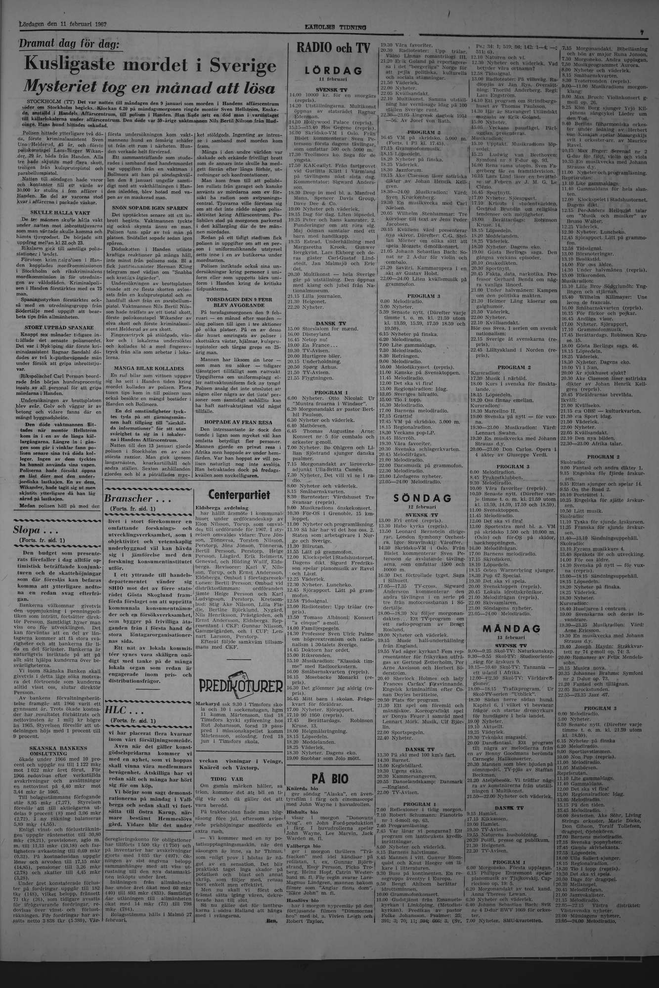Laholms Tidning Lördag 11 februari 1967, sida 7