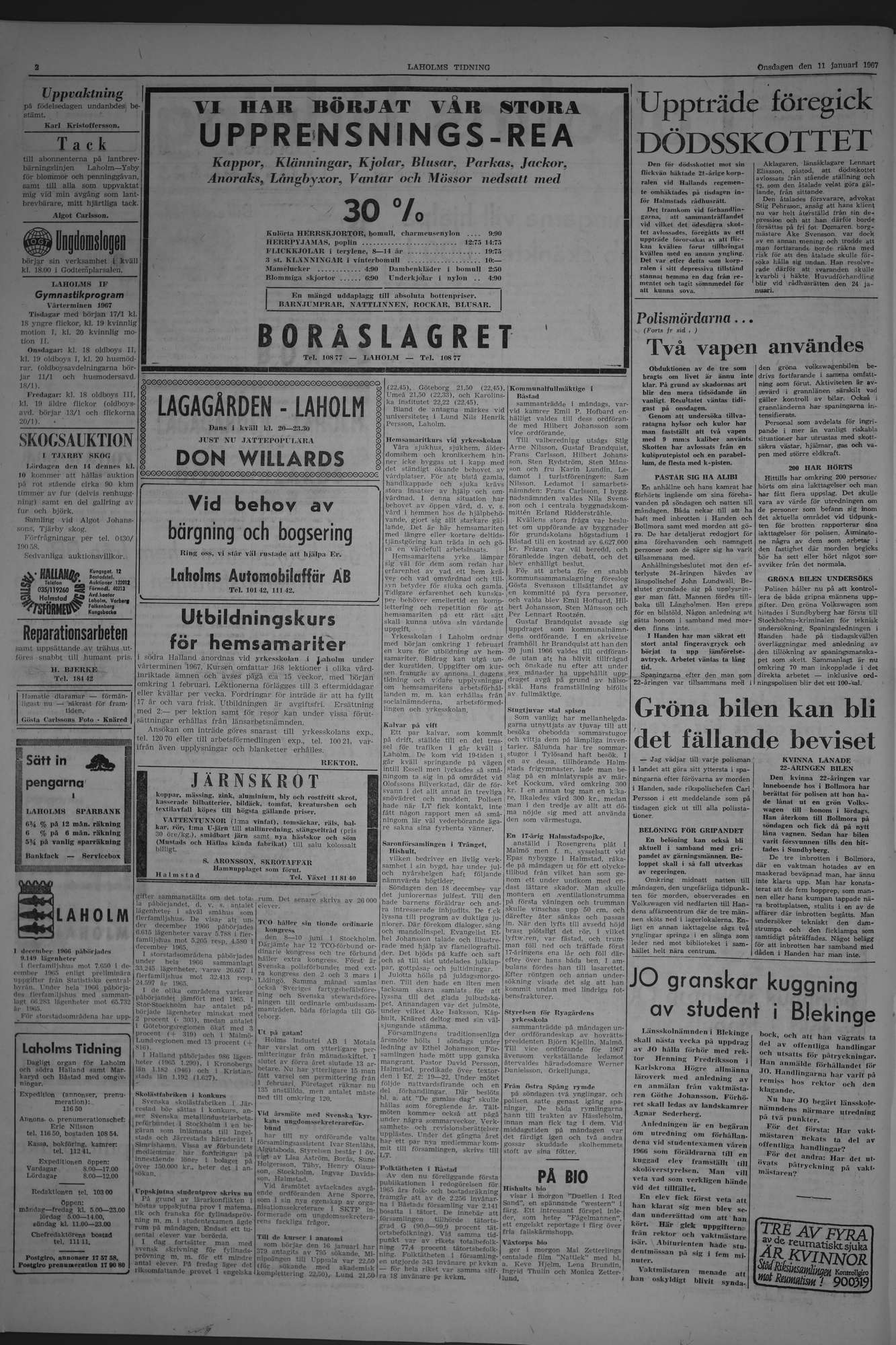 Laholms Tidning Onsdag 11 januari 1967, sida 2