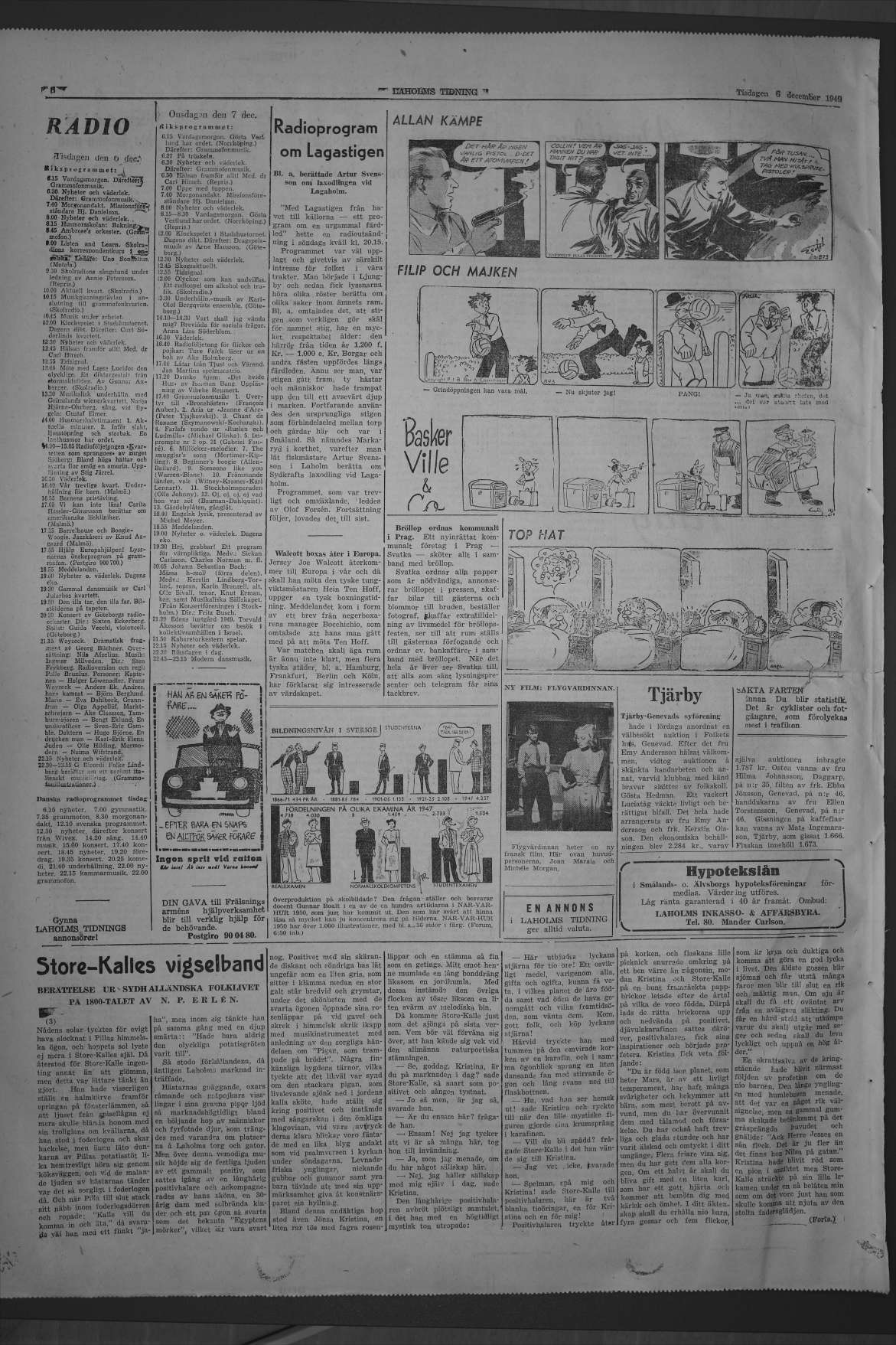 Laholms Tidning Tisdag 6 december 1949, sida 6