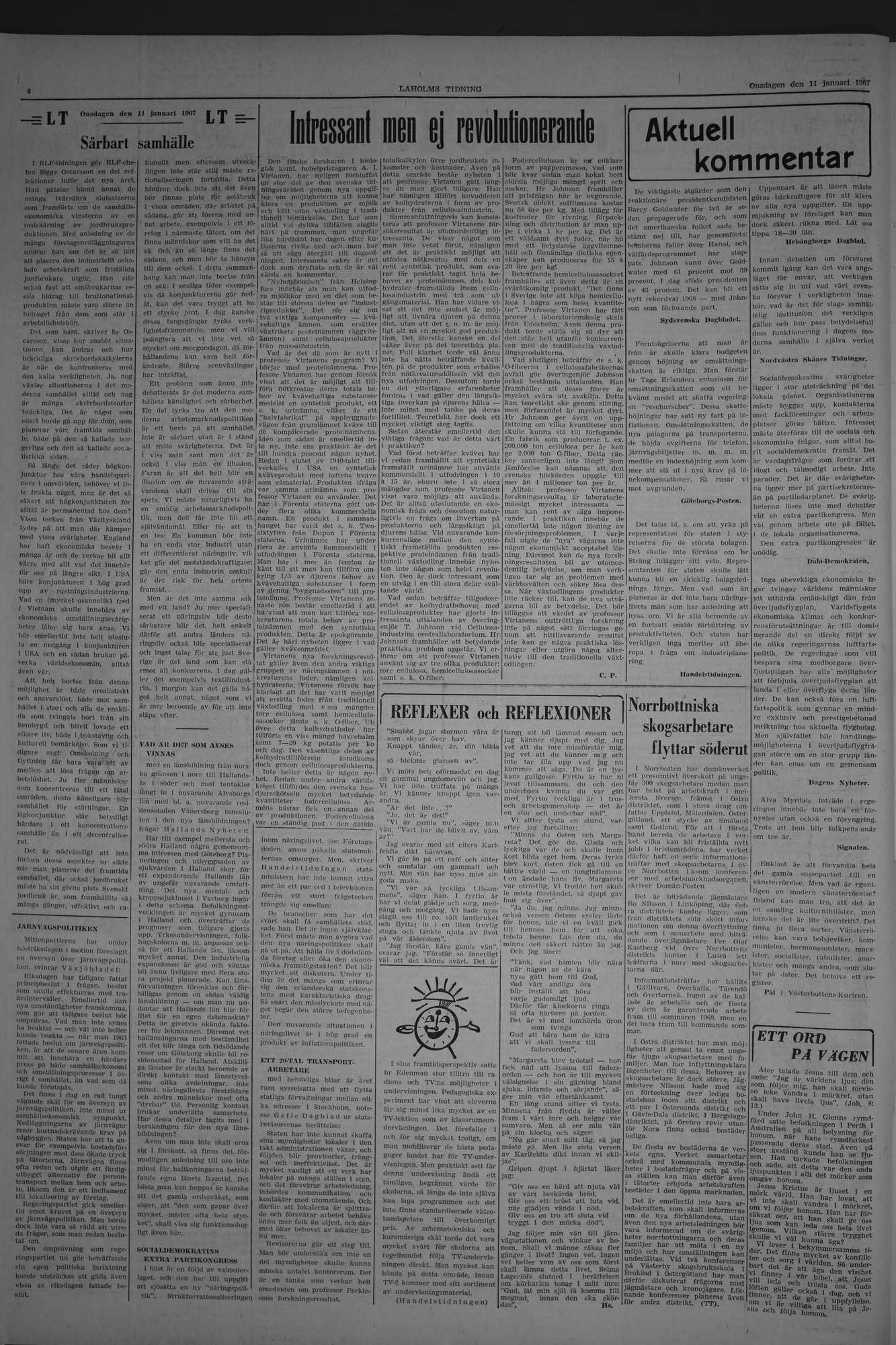 Laholms Tidning Onsdag 11 januari 1967, sida 4