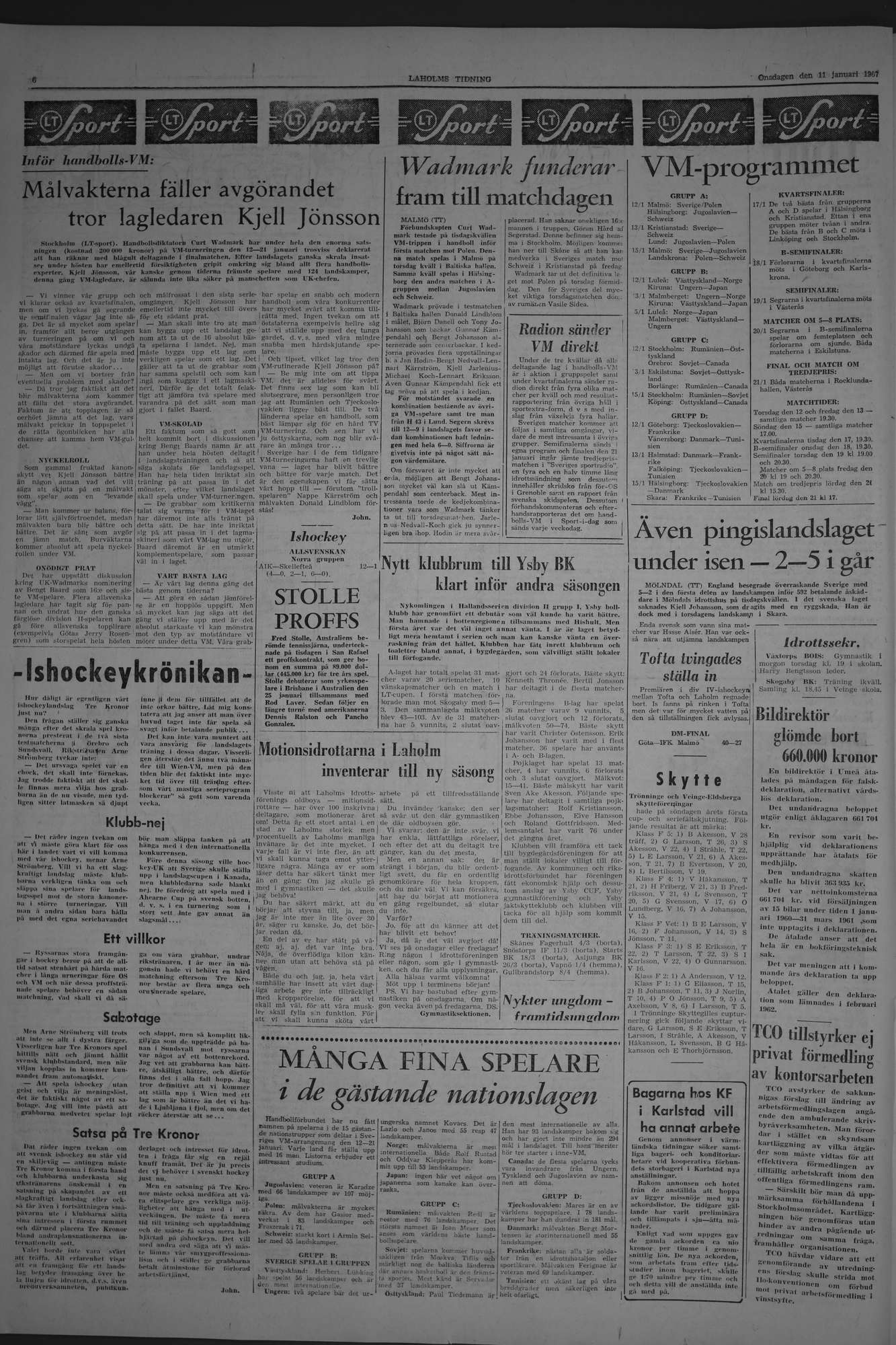 Laholms Tidning Onsdag 11 januari 1967, sida 6