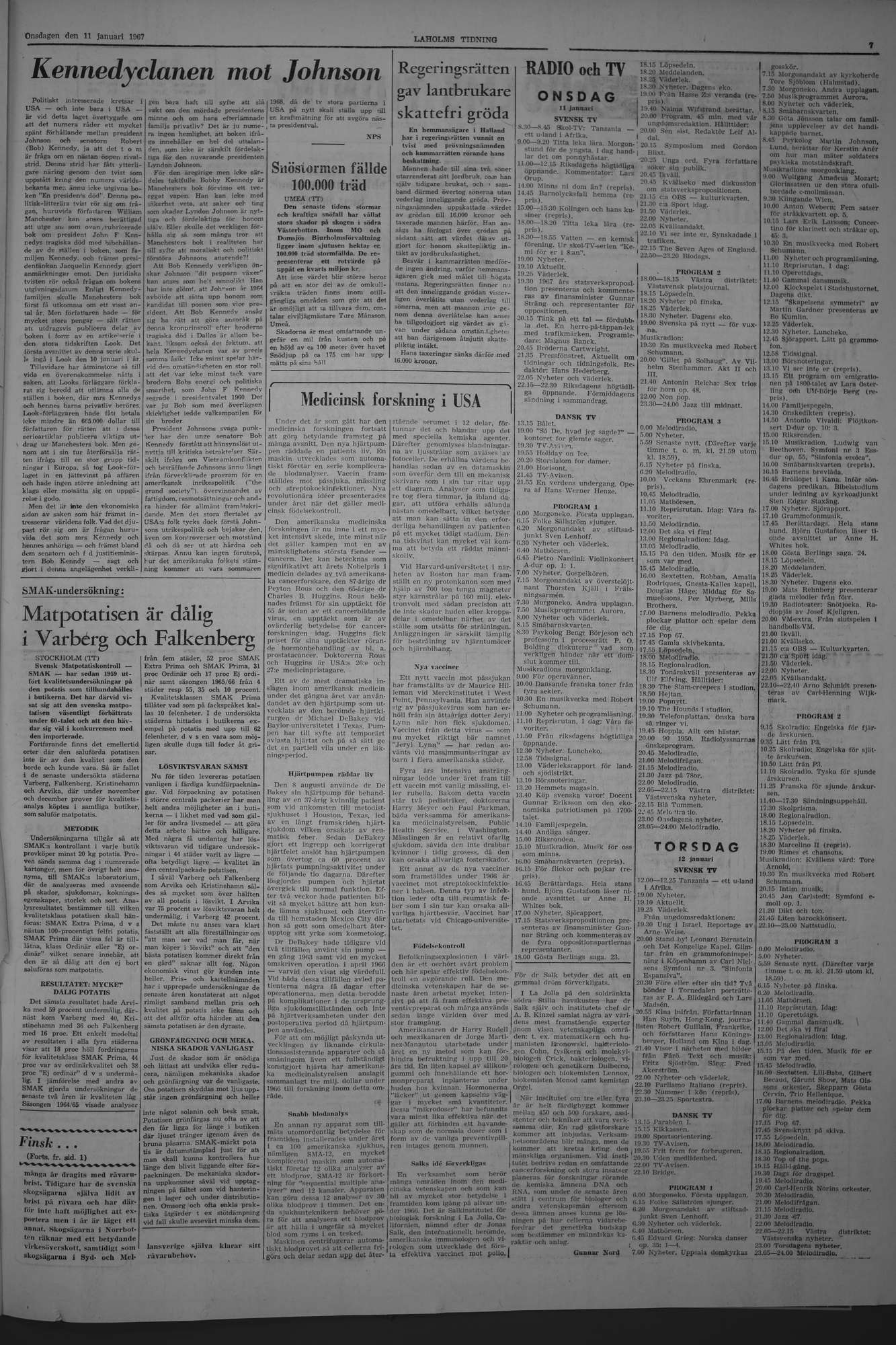 Laholms Tidning Onsdag 11 januari 1967, sida 7