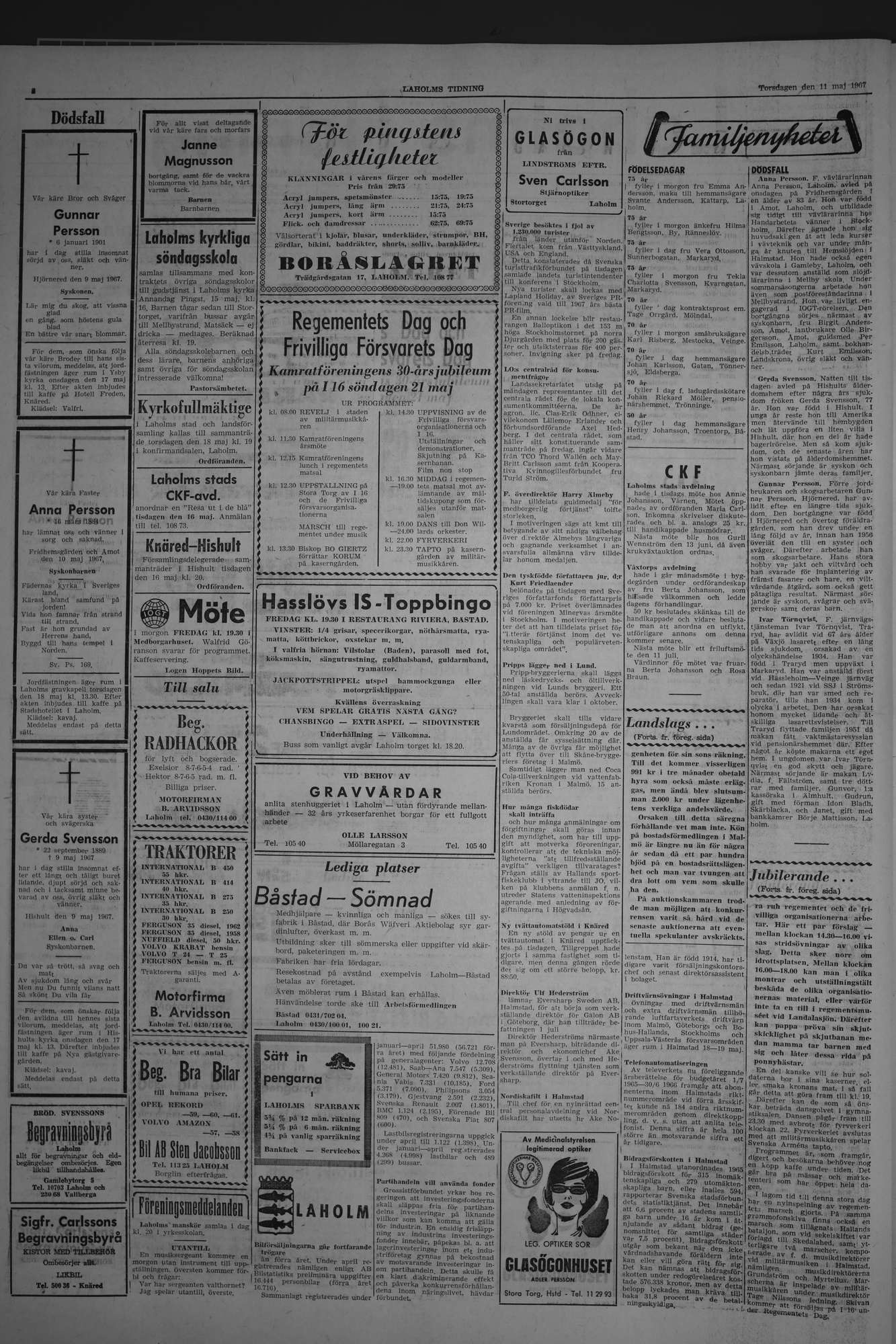 Laholms Tidning Torsdag 11 maj 1967, sida 2