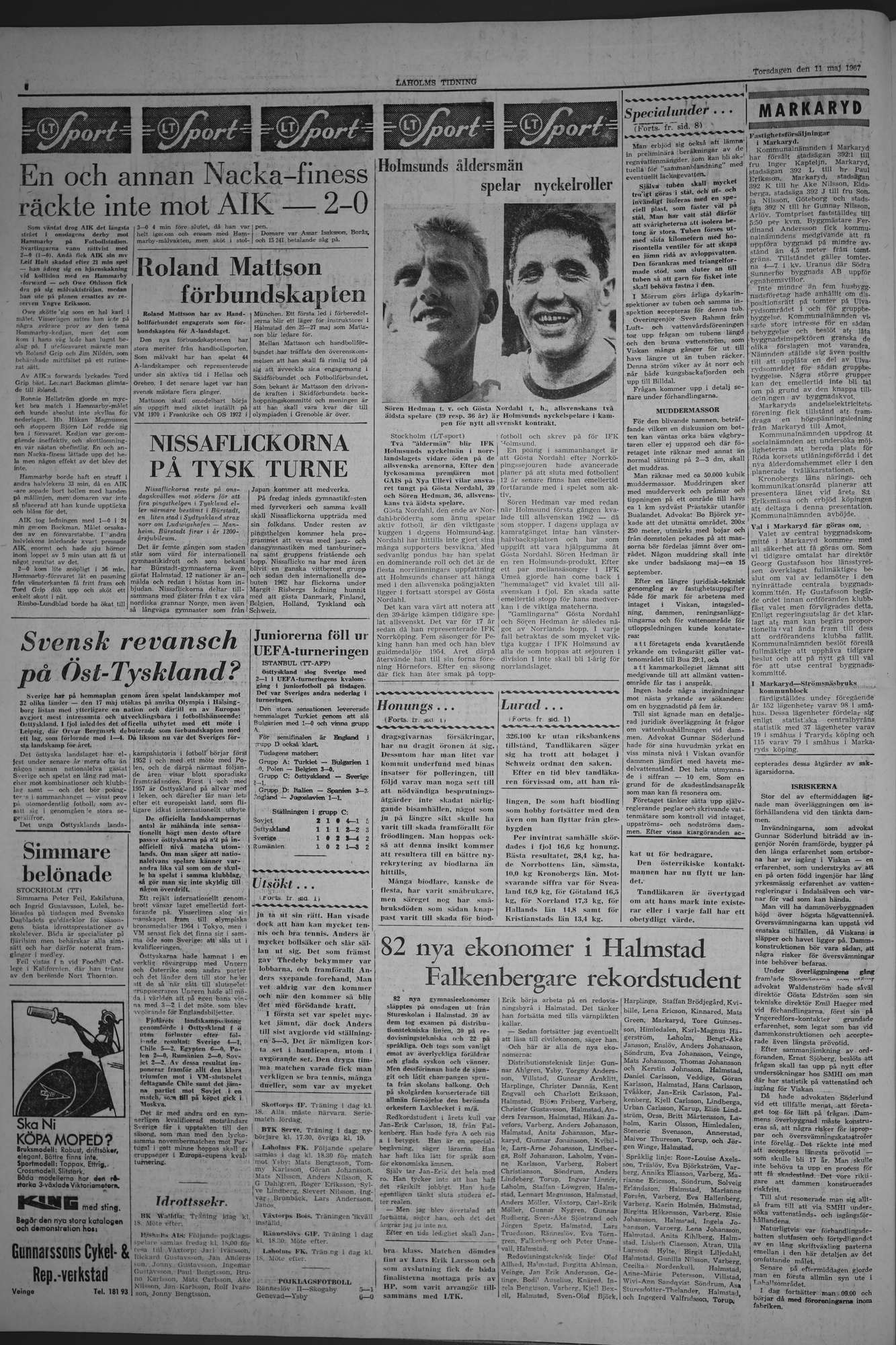 Laholms Tidning Torsdag 11 maj 1967, sida 6