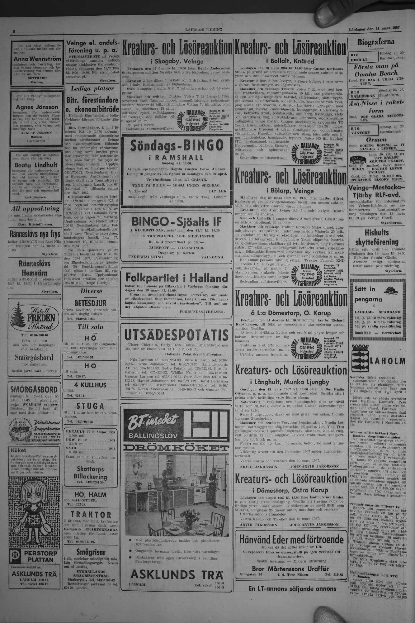 Laholms Tidning Lördag 11 mars 1967, sida 2