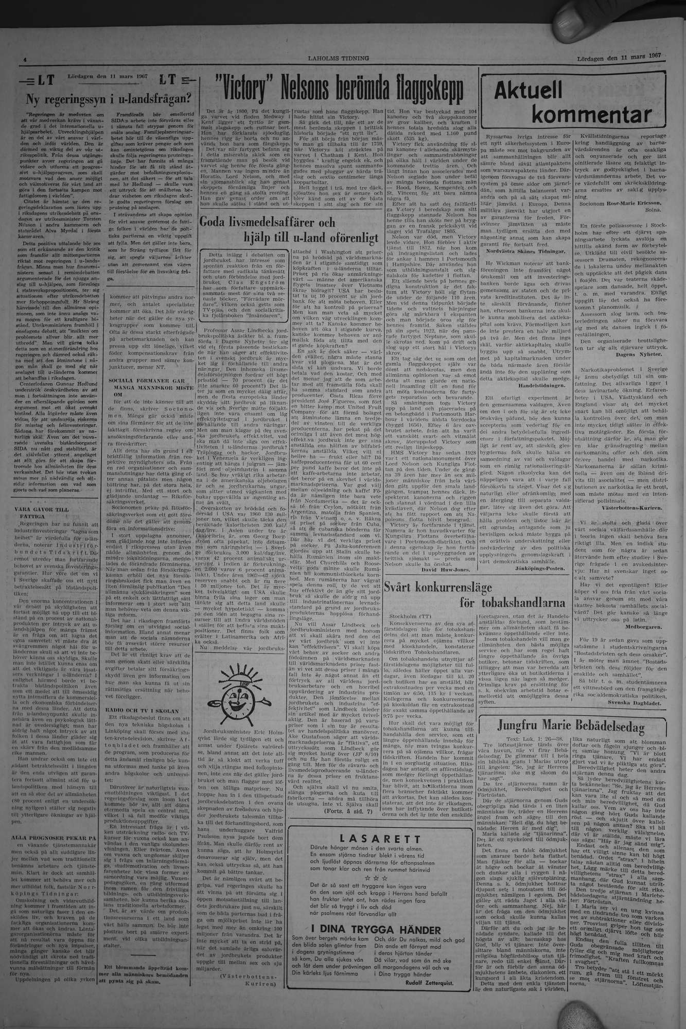 Laholms Tidning Lördag 11 mars 1967, sida 4