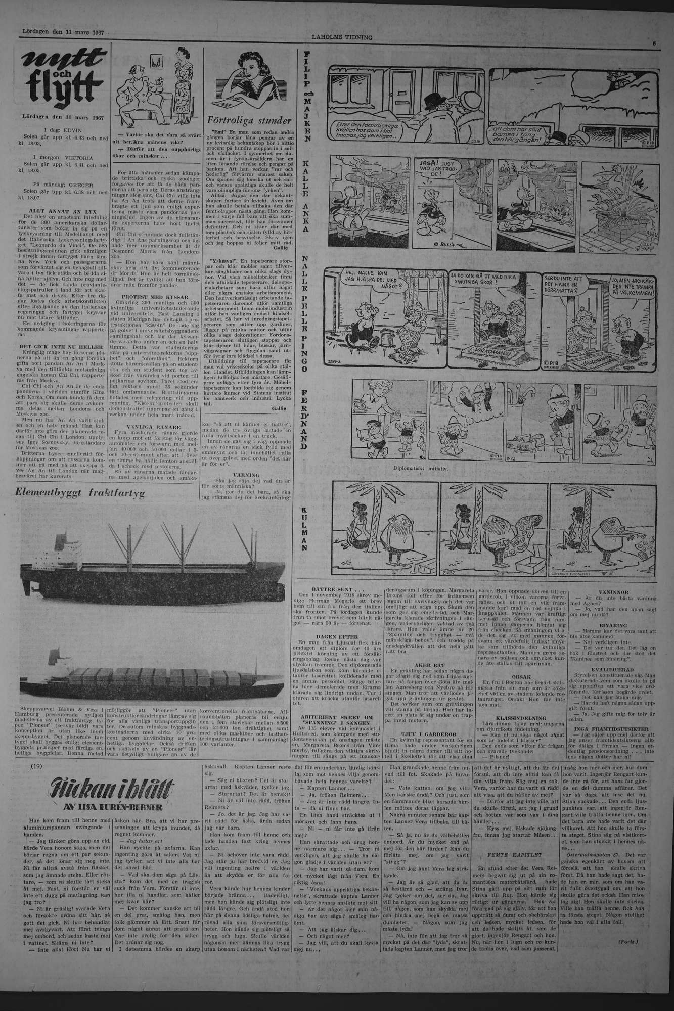 Laholms Tidning Lördag 11 mars 1967, sida 5