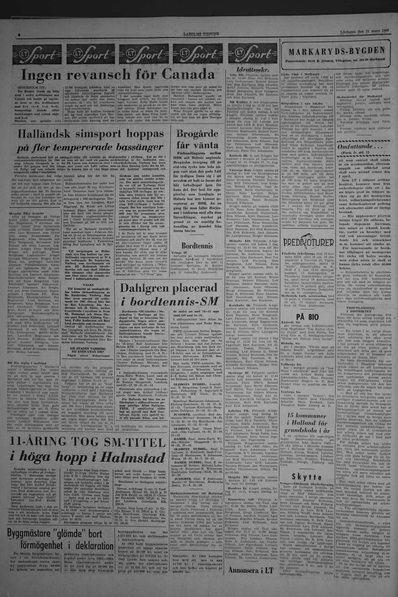 Laholms Tidning Lördag 11 mars 1967, sida 6