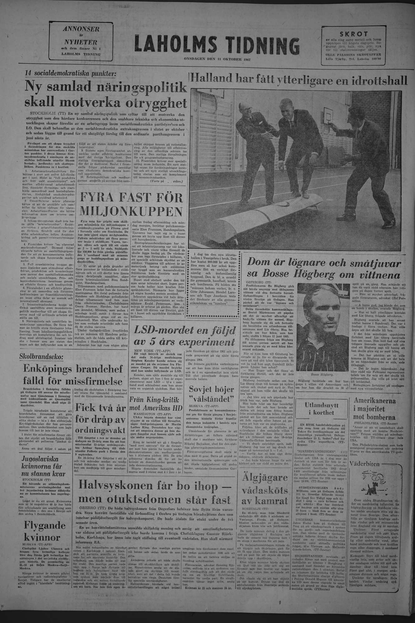 Laholms Tidning Onsdag 11 oktober 1967, sida 8