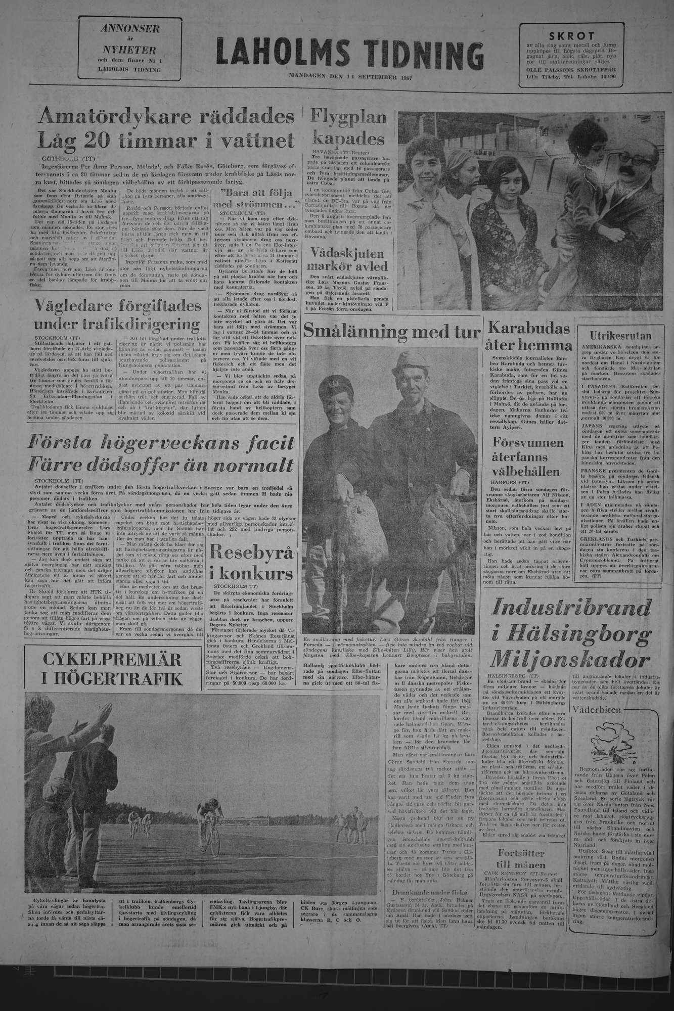 Laholms Tidning Måndag 11 september 1967, sida 8