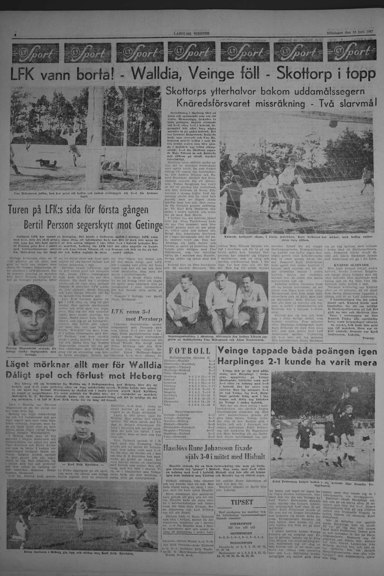 Laholms Tidning Måndag 12 juni 1967, sida 6