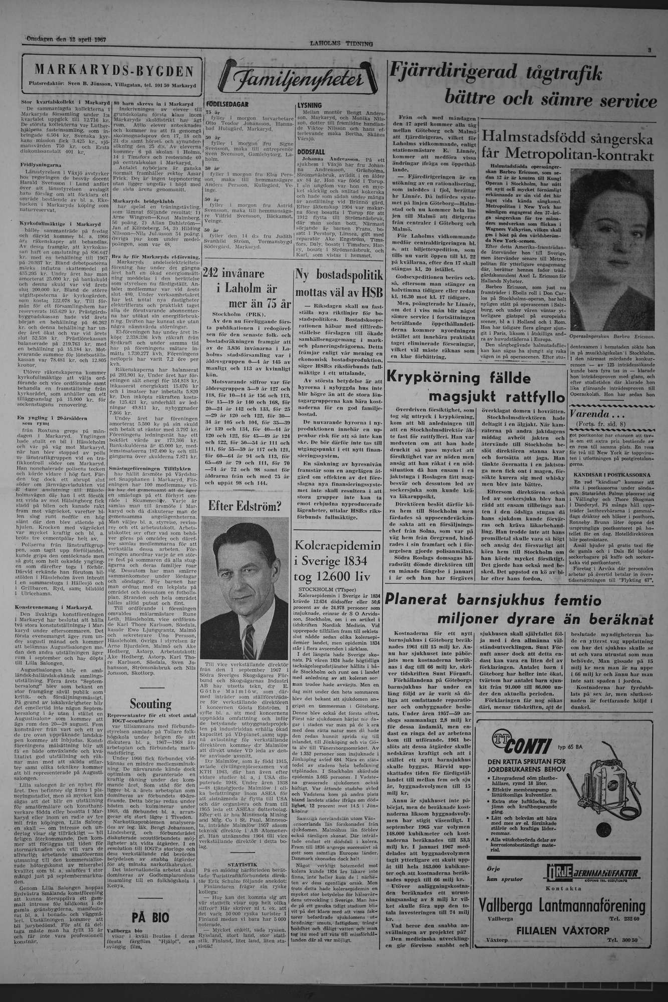 Laholms Tidning Onsdag 12 april 1967, sida 3