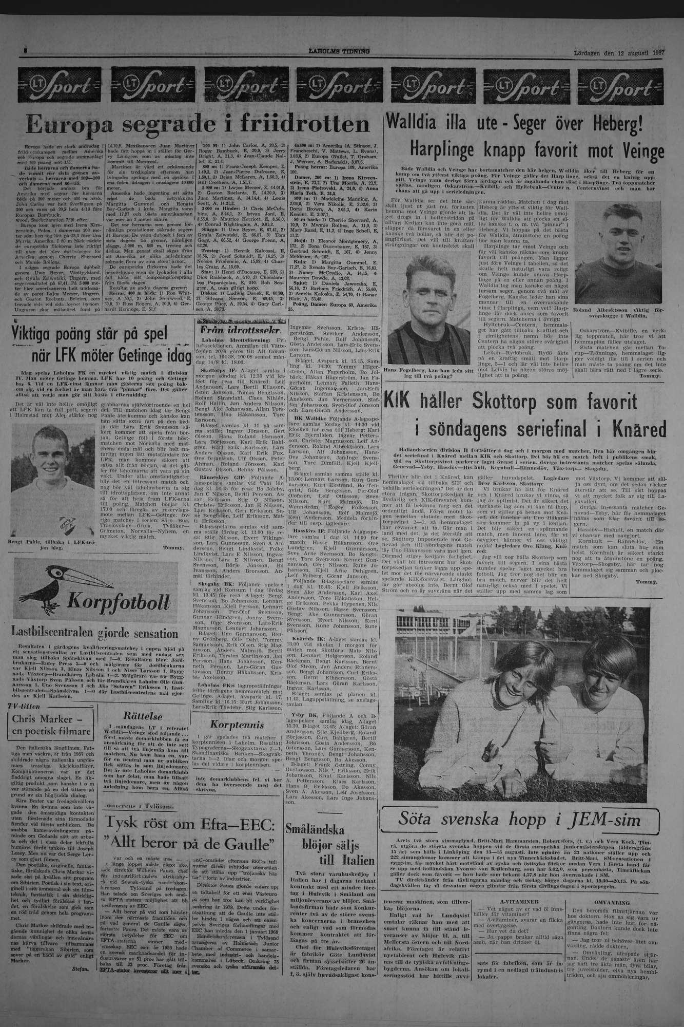 Laholms Tidning Lördag 12 augusti 1967, sida 6