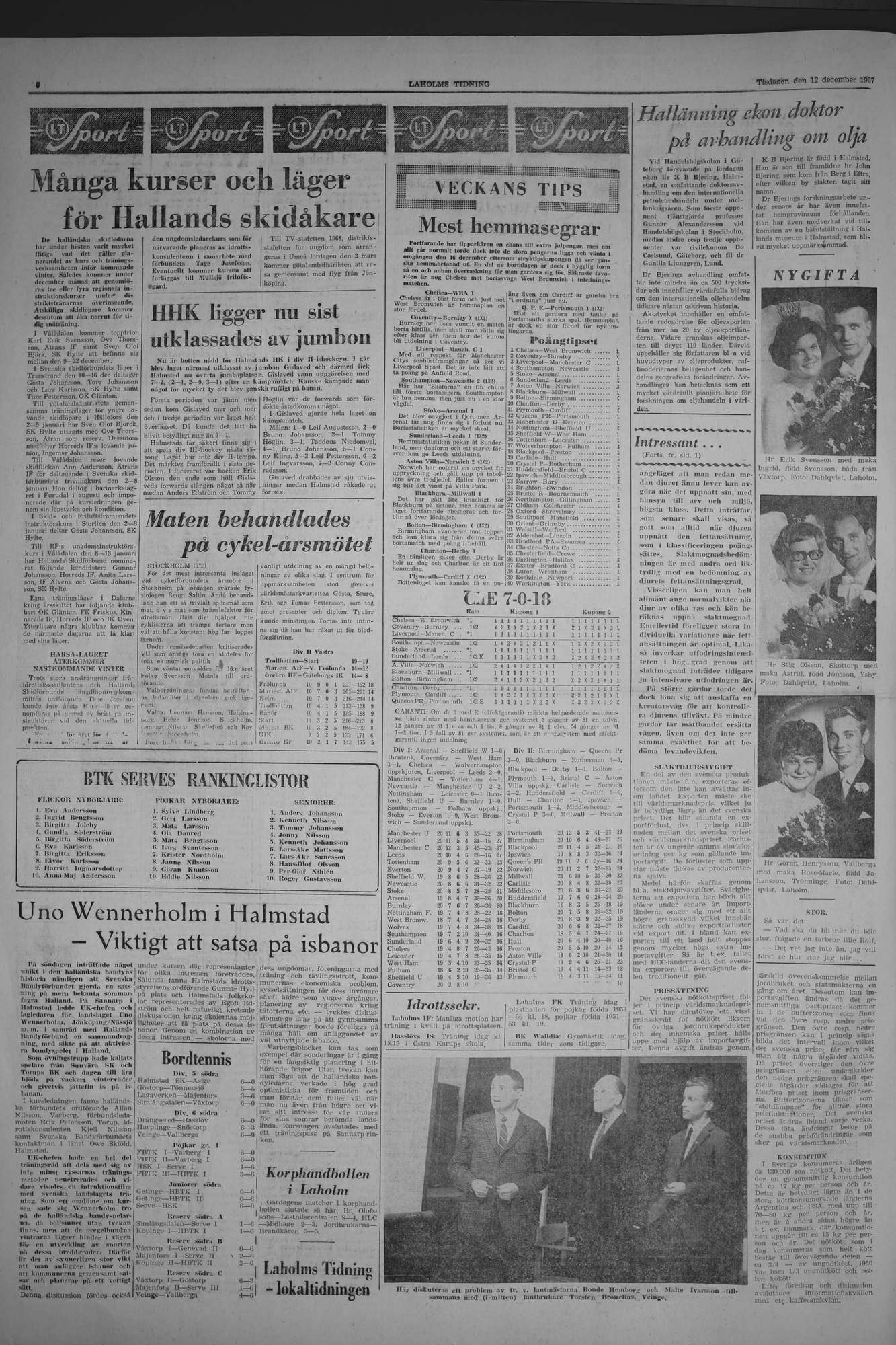 Laholms Tidning Tisdag 12 december 1967, sida 6