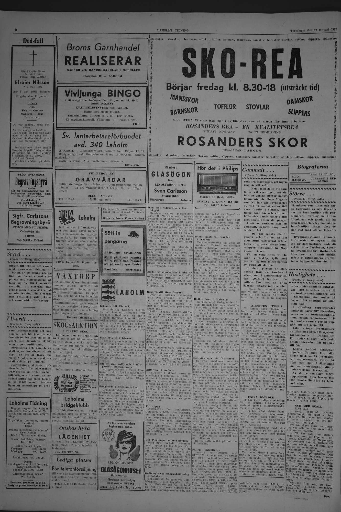 Laholms Tidning Torsdag 12 januari 1967, sida 2